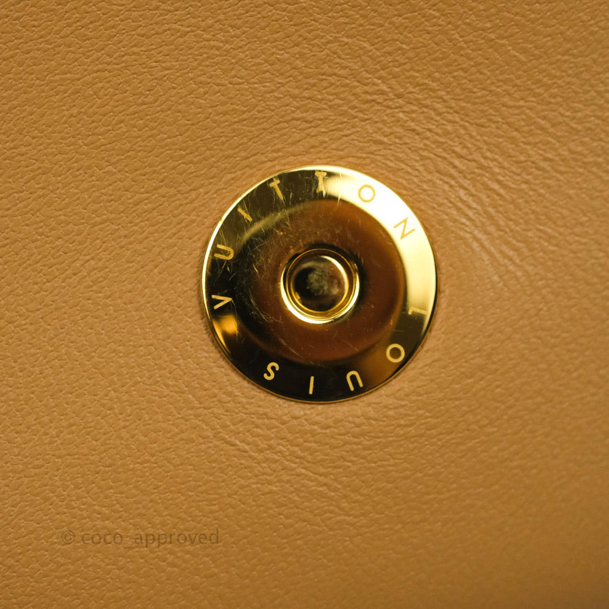 Louis Vuitton Pochette Coussin Monogram Caramel Beige Gold Hardware