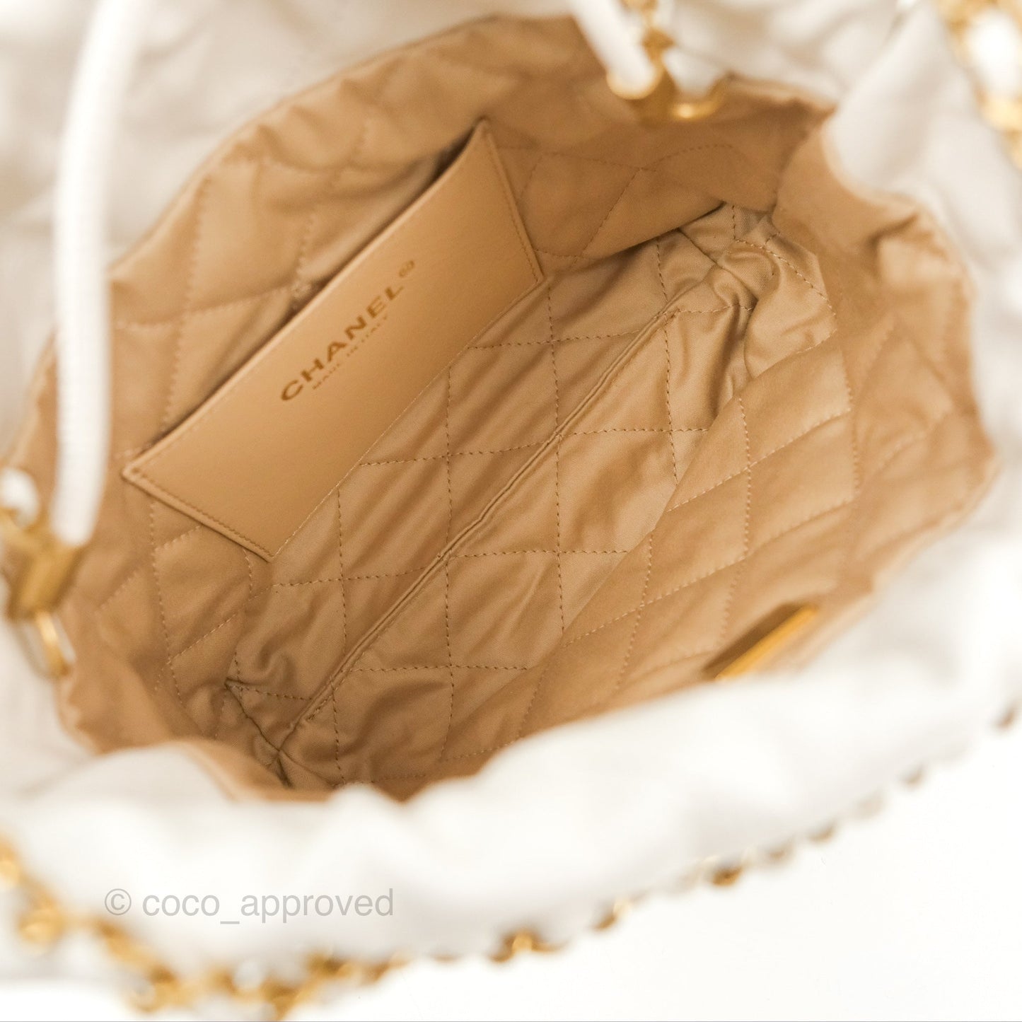 Chanel 22 Mini Bag White Crumpled Calfskin