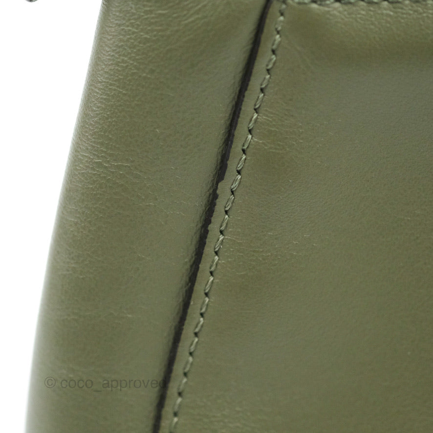 Fendi Mini Peekaboo Pocket Bag Olive Green Gold Hardware