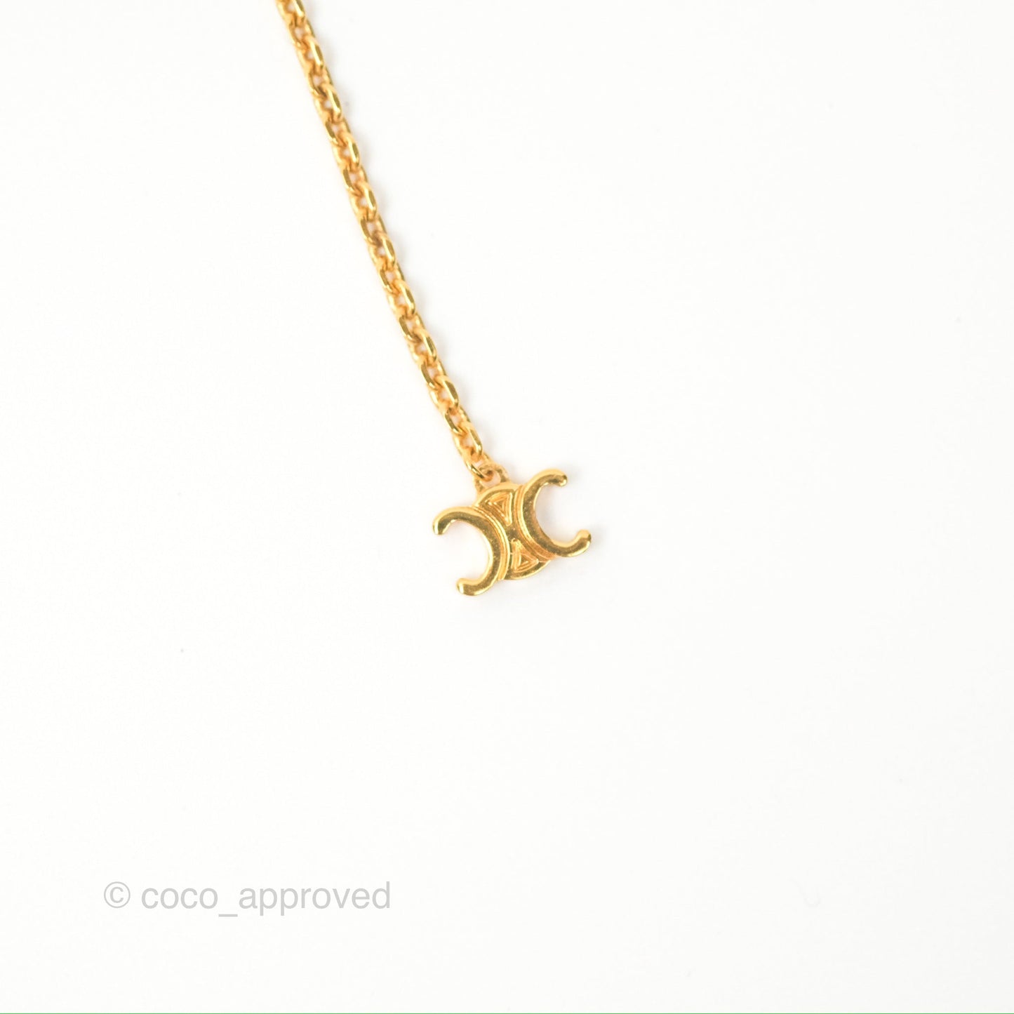 Celine Mini Triomphe Drop Earrings Gold