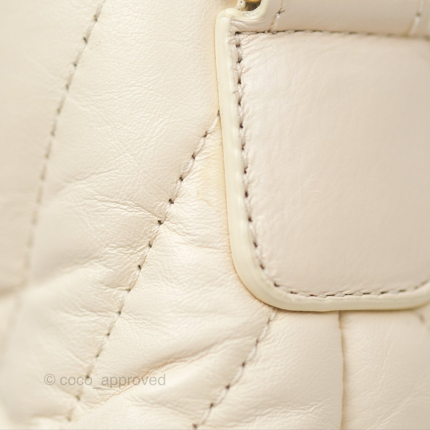 Chanel Small Gabrielle Hobo Chevron Ivory Beige Aged Calfskin