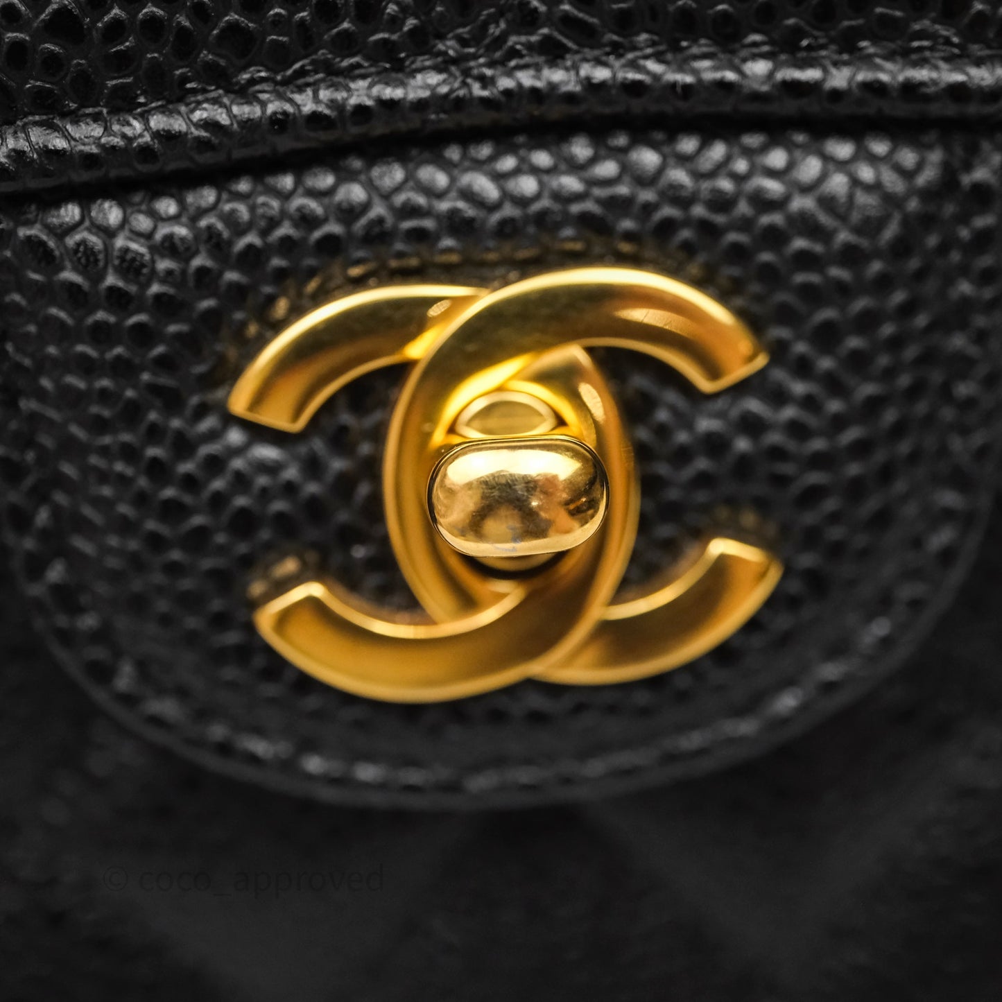 Chanel Small Classic Flap Quilted Black Caviar Gold Hardware