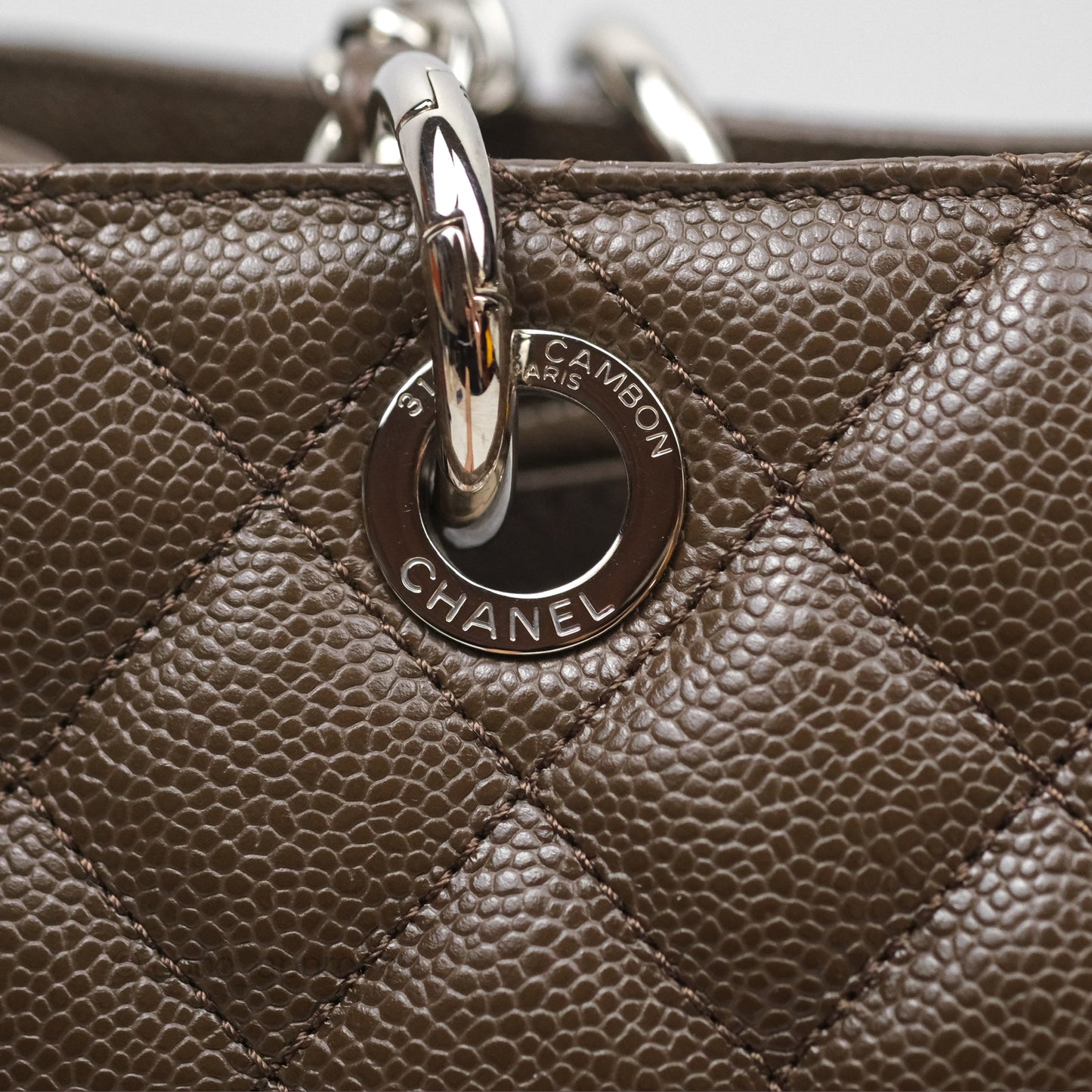 Chanel GST Chocolate Brown Caviar Silver Hardware