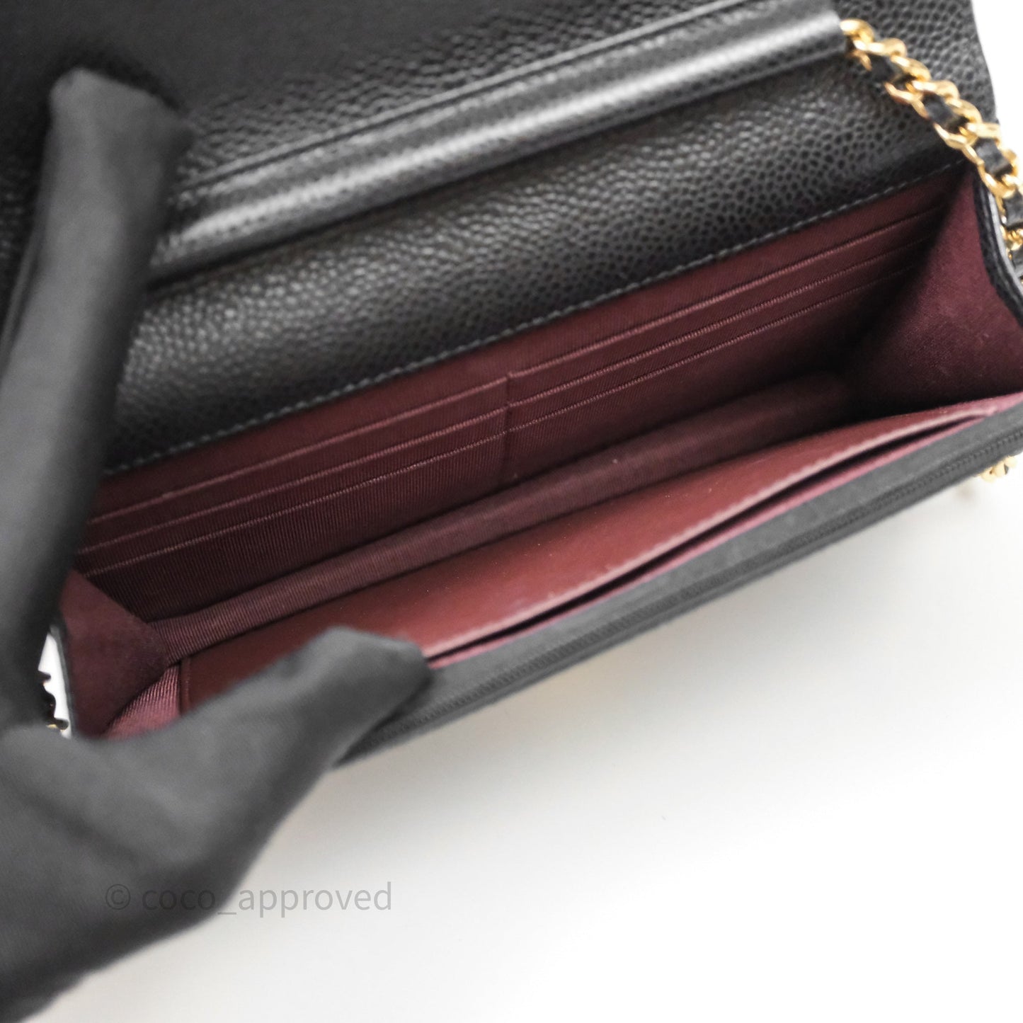 Chanel Quilted WOC Black Caviar Gold Hardware