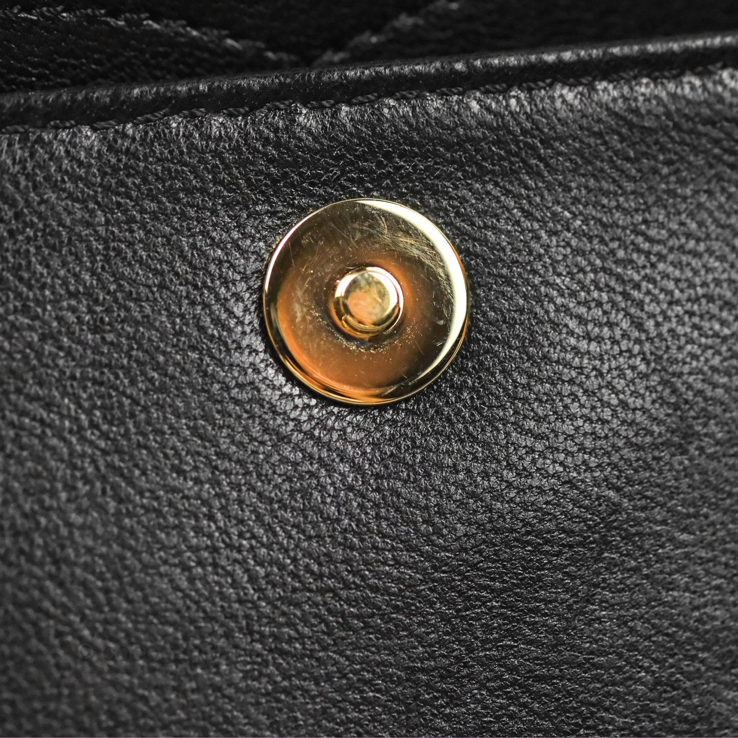 Chanel Chevron Mademoiselle Flap Bag Black Sheepskin Gold Hardware