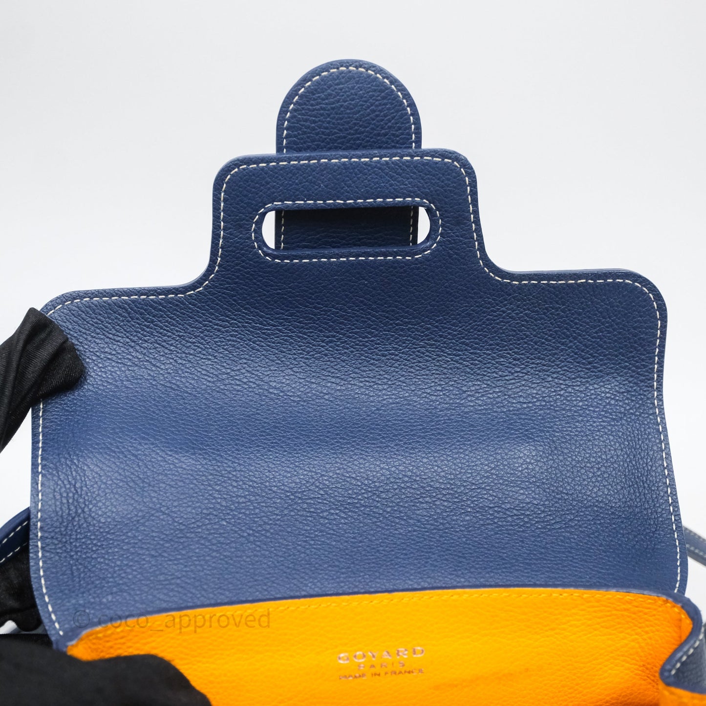 Goyard Saïgon Mini Bag Chevroches Calfskin Navy Silver Hardware