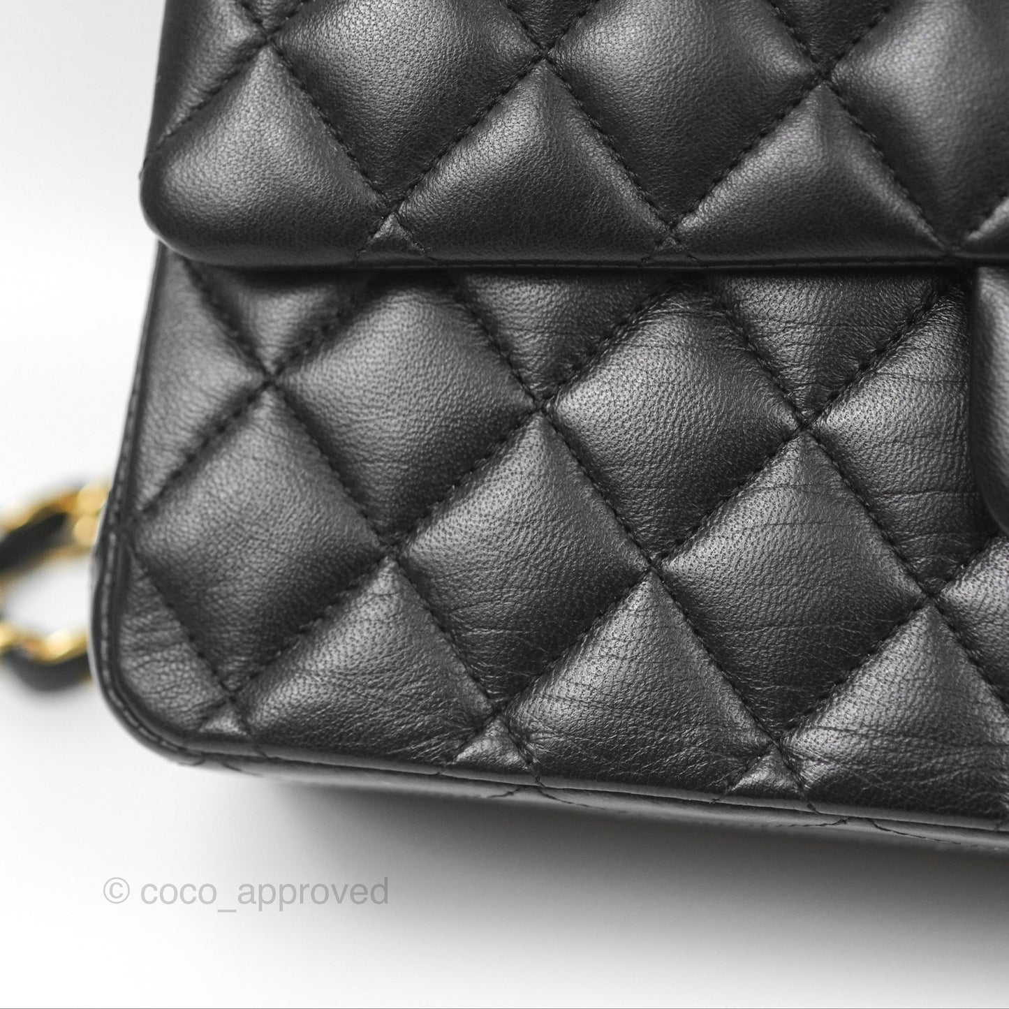 Chanel Classic M/L Medium Flap Quilted Black Lambskin Gold Hardware