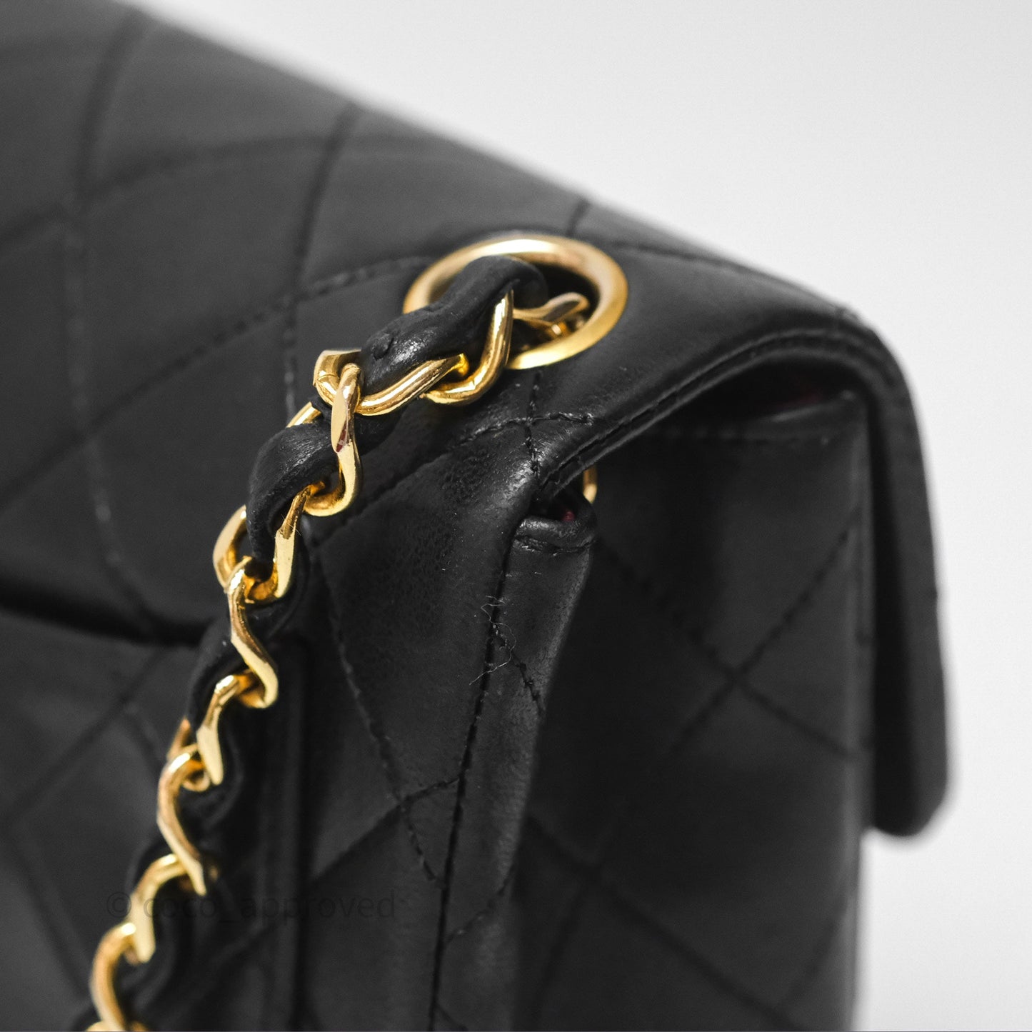 Chanel Vintage Mini Square Black Lambskin 24K Gold Hardware