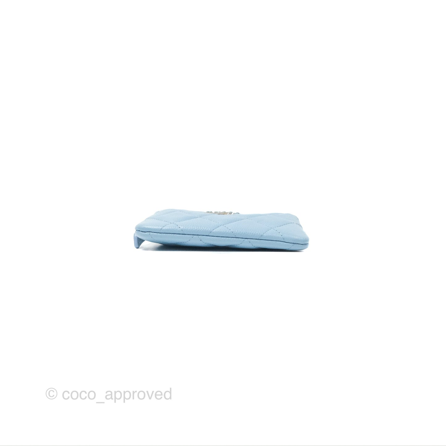 Chanel Zipped Coin Purse Card Holder Blue Caviar 22S