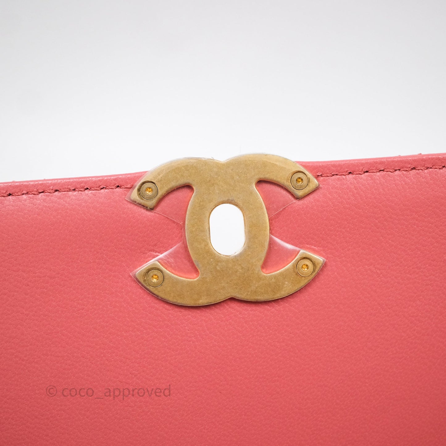 Chanel Quilted Chain Infinity Handle Bag Pink Lambskin Aged Gold Hardware