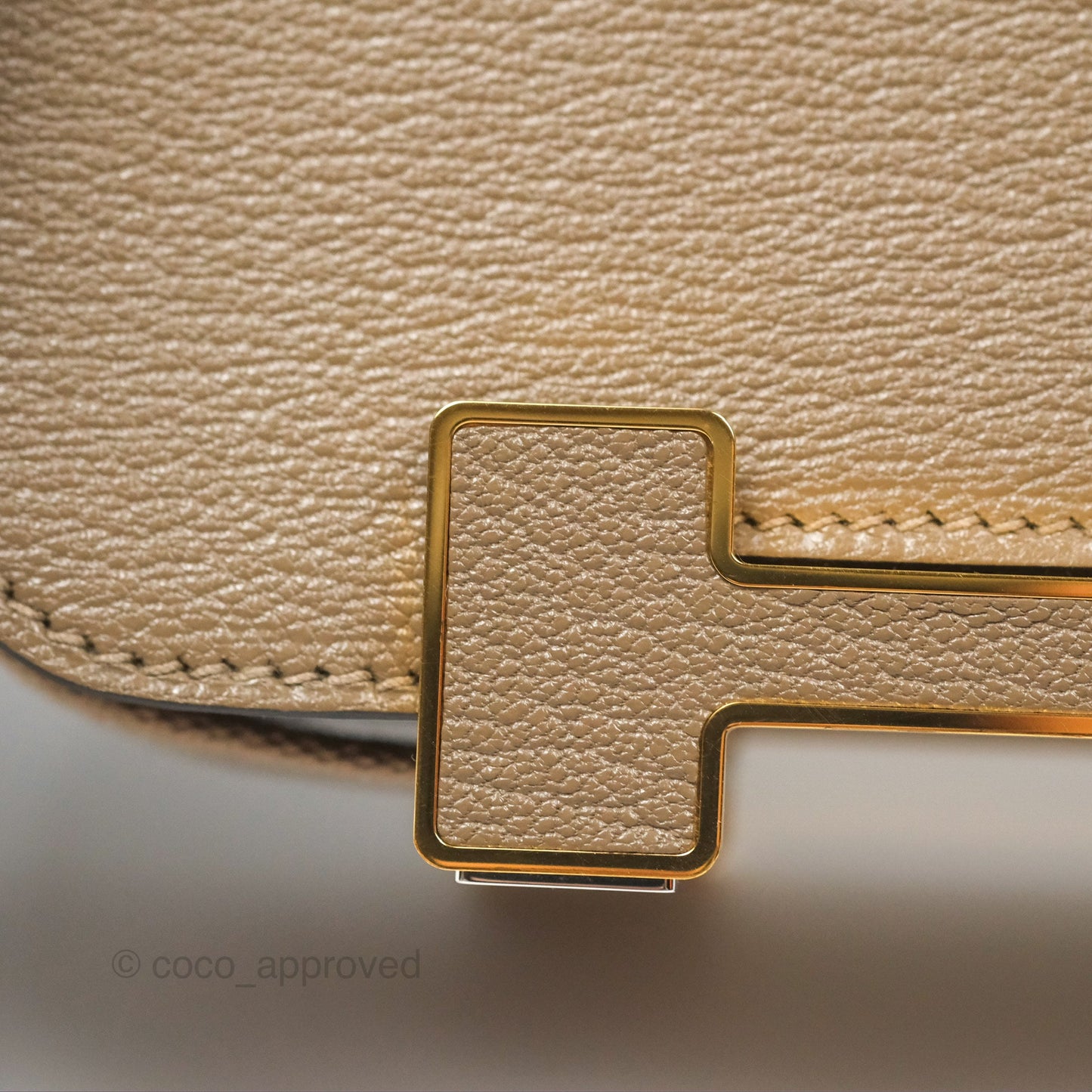 Hermès Geta Bag Etoupe Chevre Mysore Gold Hardware