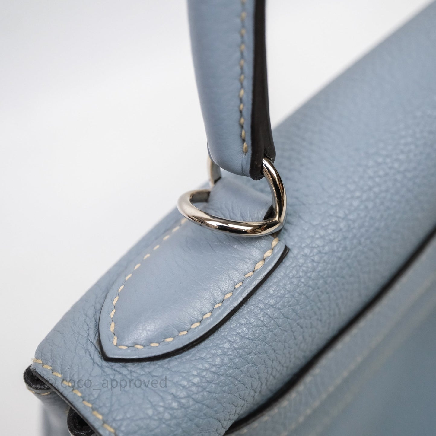 Hermès Kelly 28 Bleu Lin J7 Togo Palladium Hardware