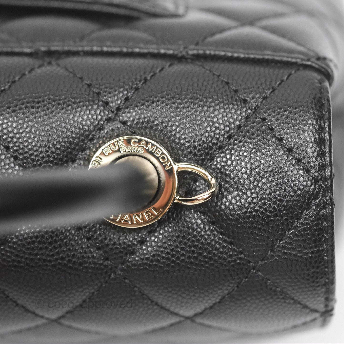 Chanel Small Coco Handle Quilted Black Caviar Gold Hardware