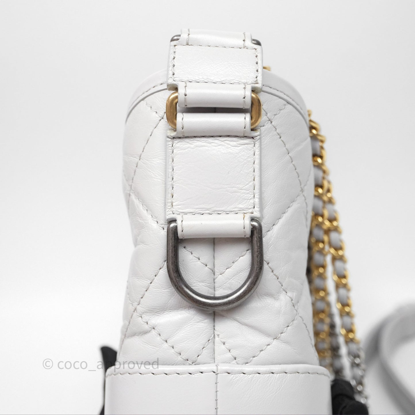 Chanel Small Gabrielle Hobo Quilted Grey Aged Calfskin