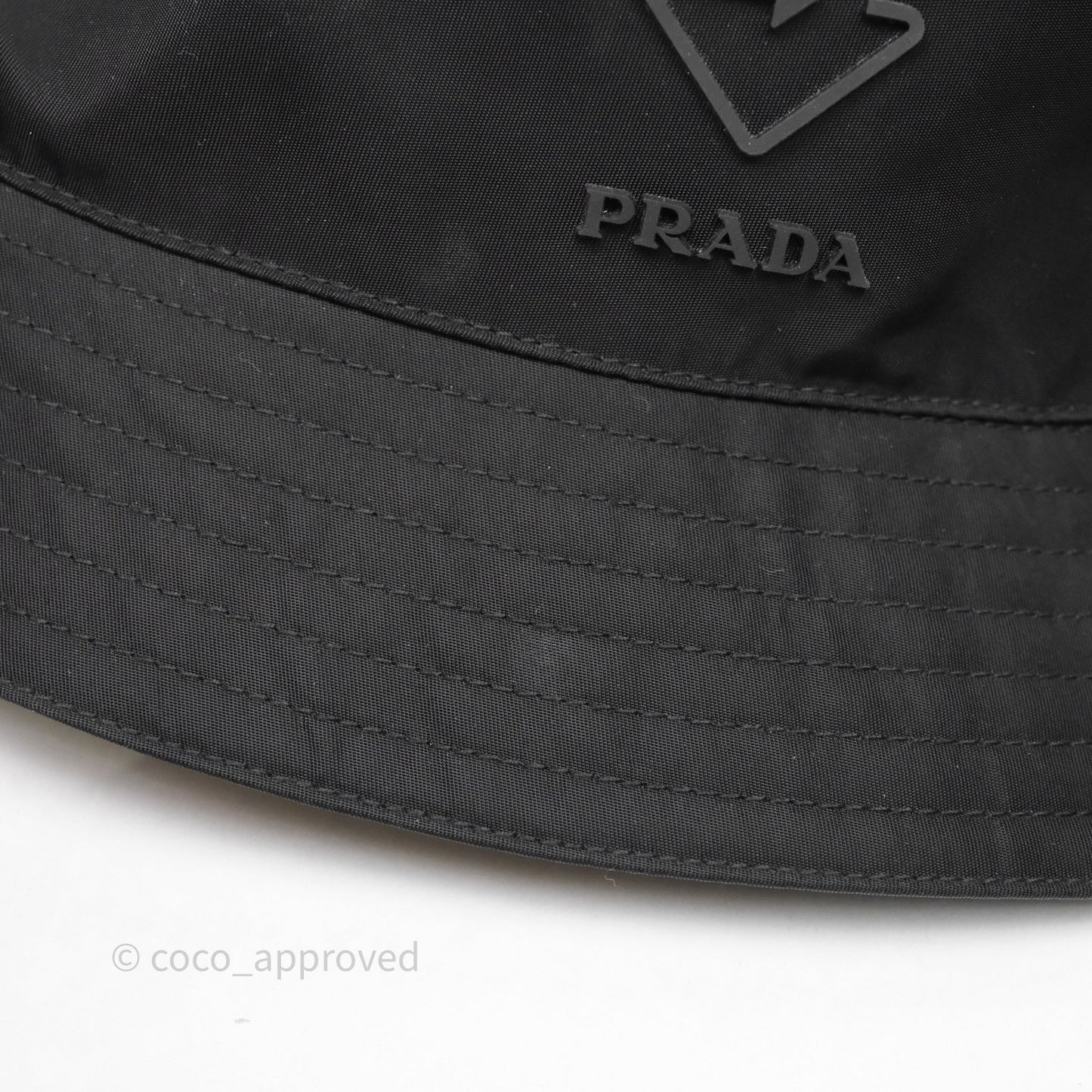 Prada Re-Nylon Logo Bucket Hat Black