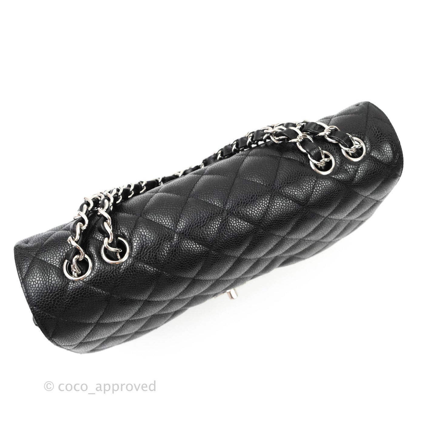 Chanel Jumbo Single Flap Black Caviar Silver Hardware