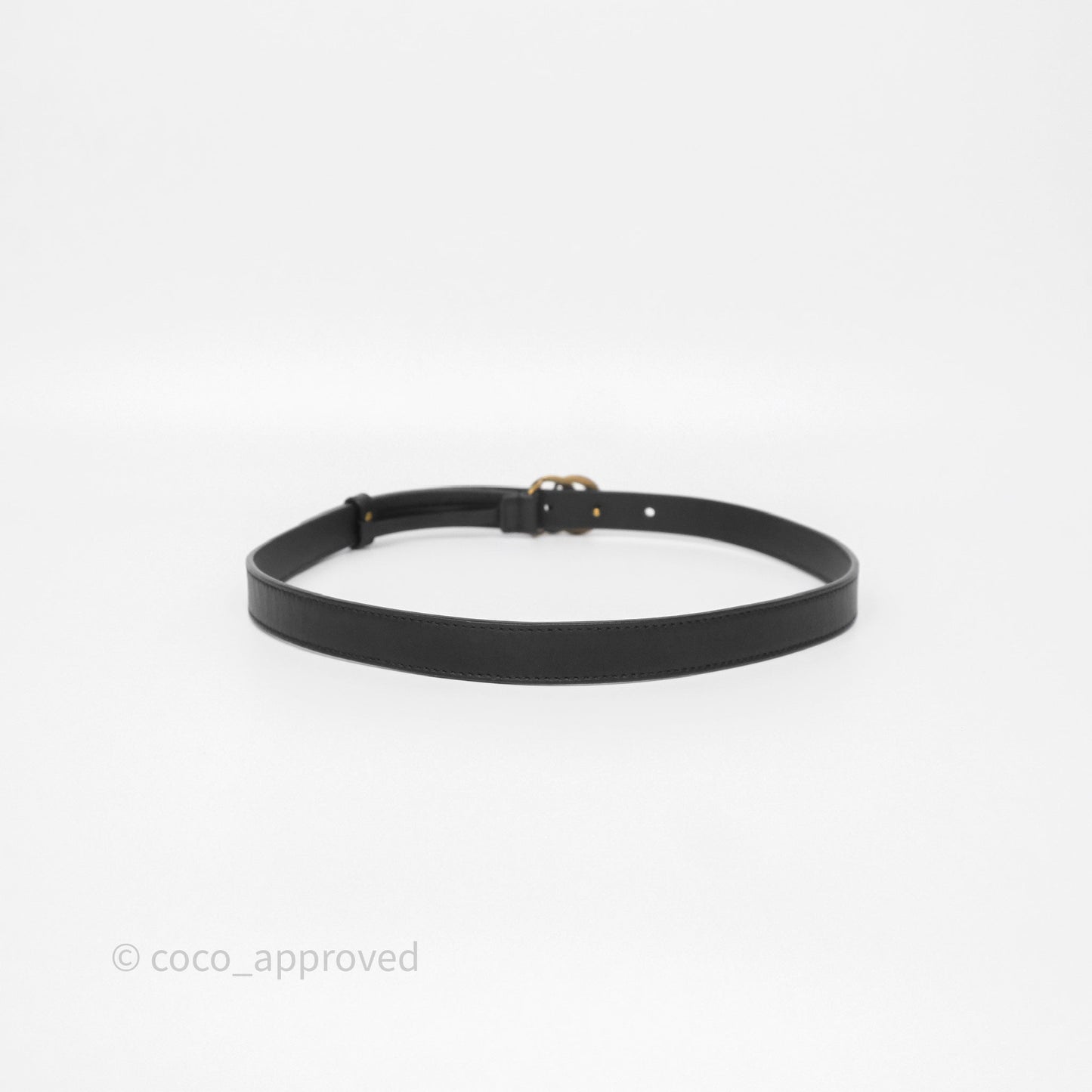 Gucci Double GG 20mm Belt 75 30 Black Calfskin