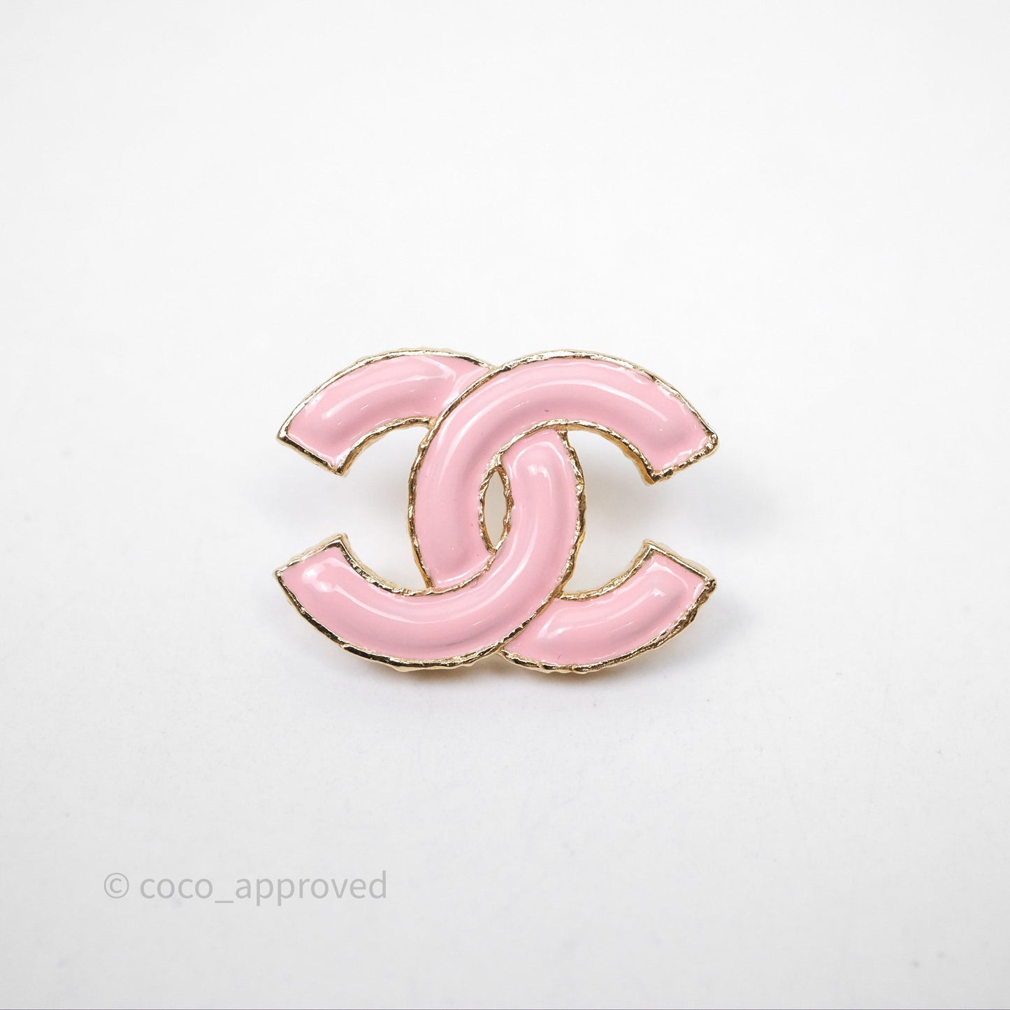 Chanel CC Pink Earrings Gold Tone 23K