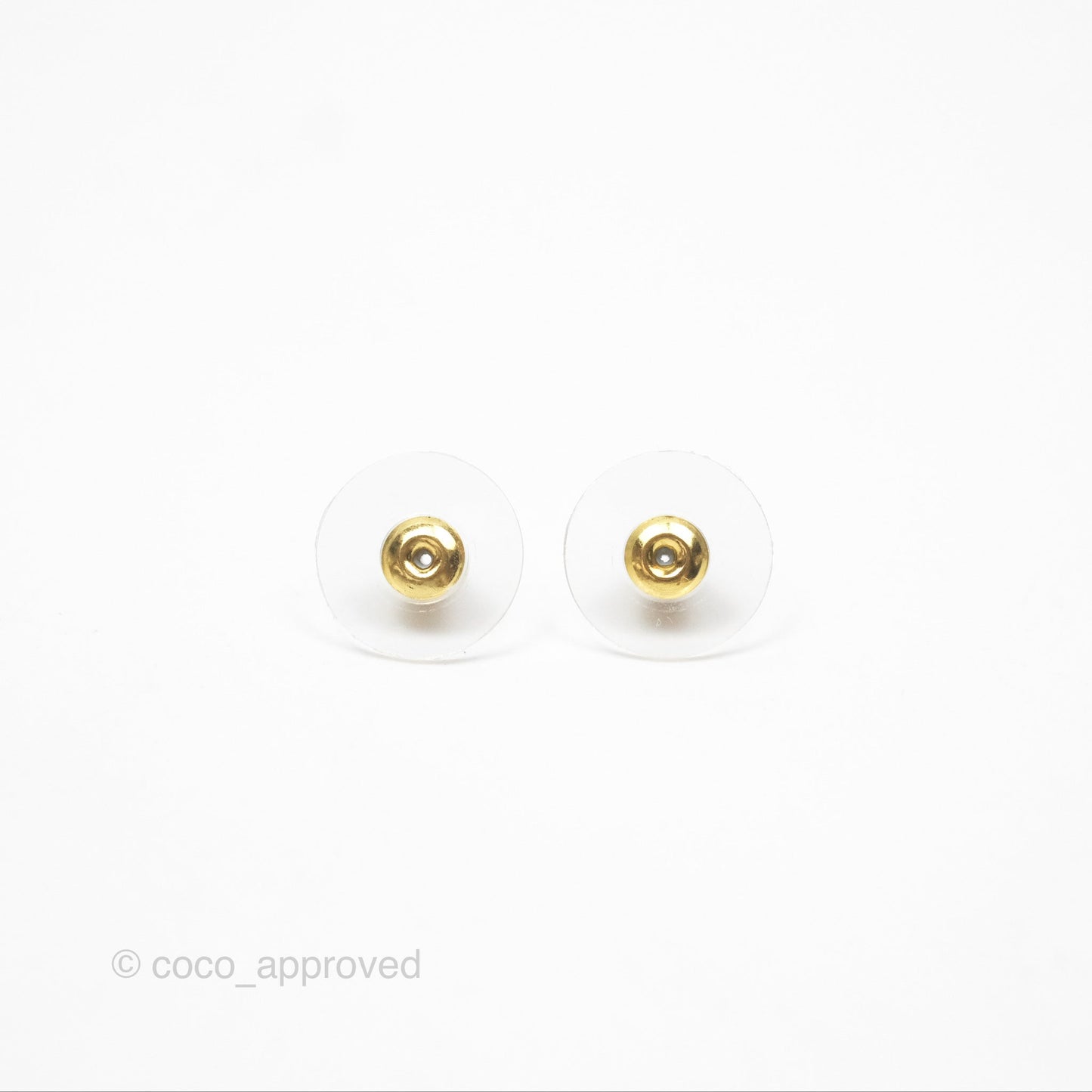 Chanel Square Crystal Pearl CC Drop Earrings Gold Tone 22C