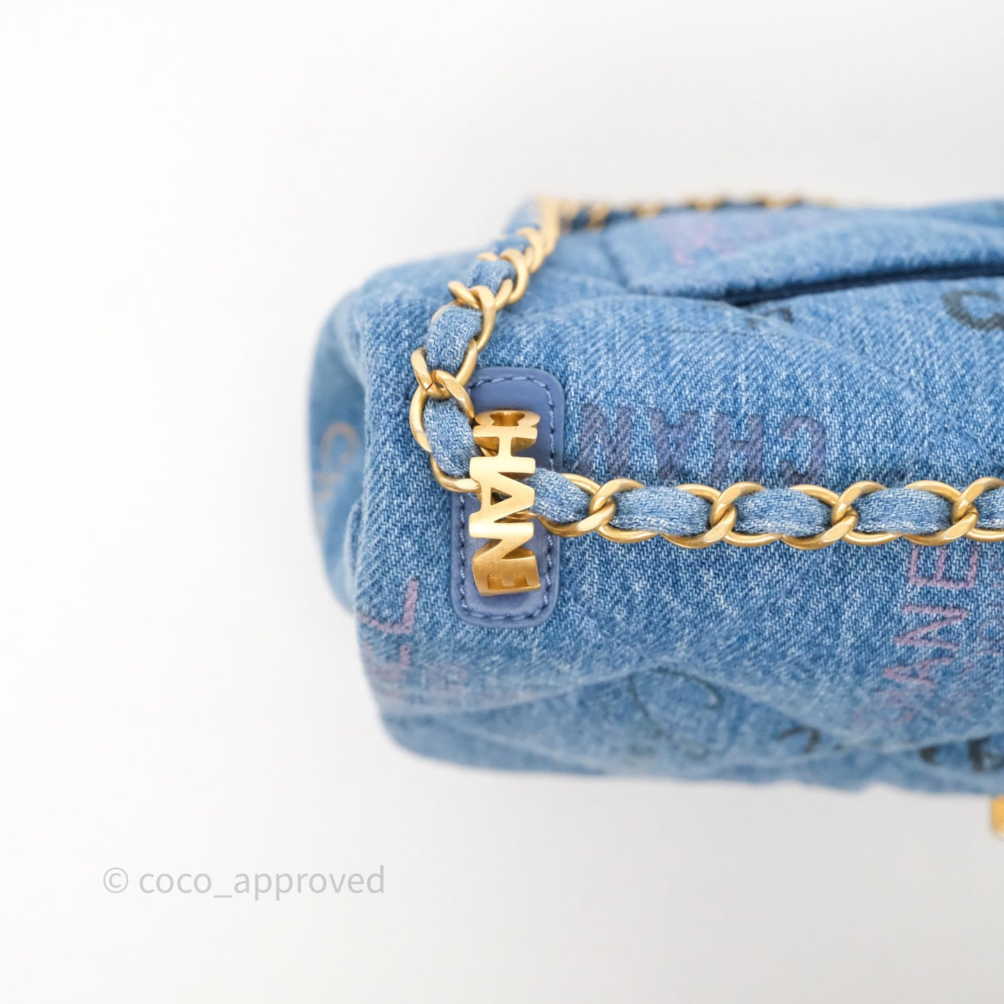Chanel Large Denim Mood Flap Quilted Blue Multicolor 22P