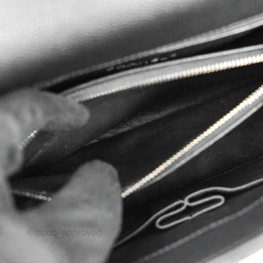Chanel Medium Coco Handle Quilted Black Caviar Lizard Handle Ruthenium Hardware