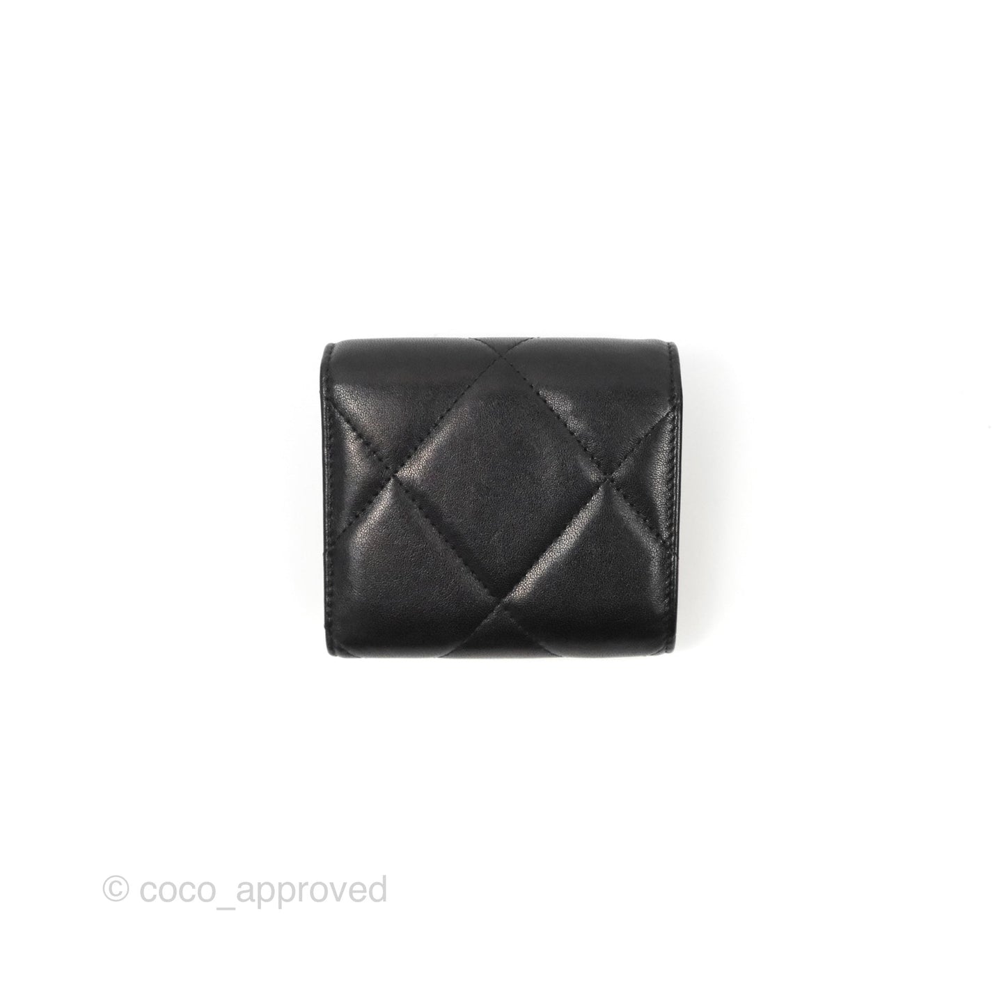 Chanel 19 Short Flap Wallet Black Lambskin