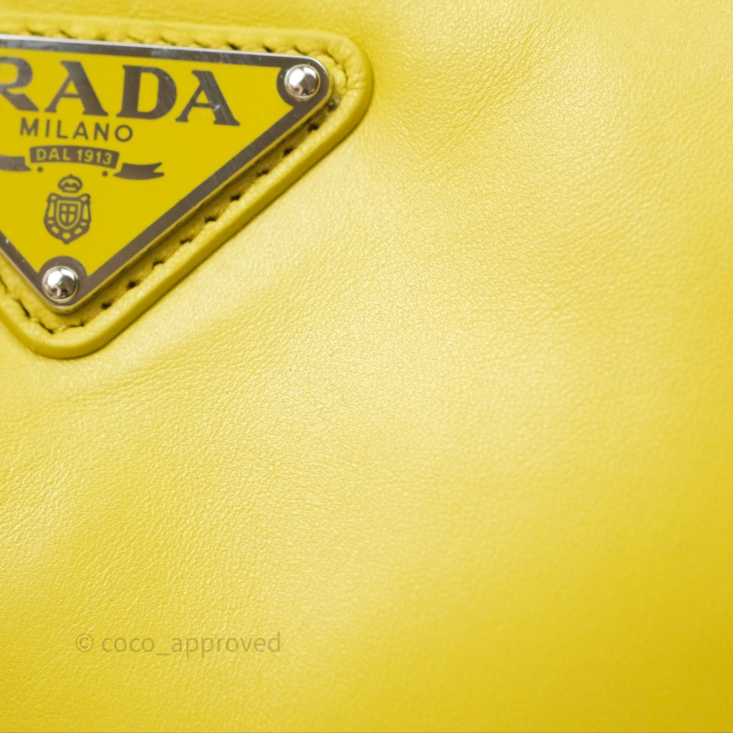 Prada Nappa Soft Padded Hobo Mustard