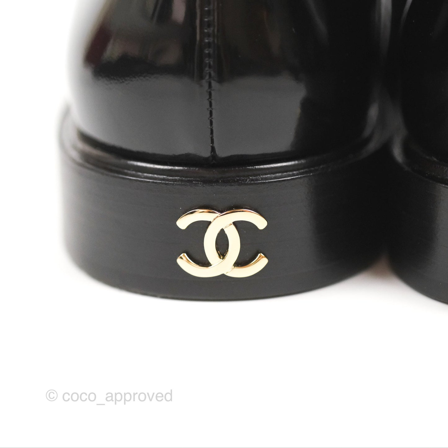 Chanel Patent Calfskin Black Loafers 21S Size 37.5