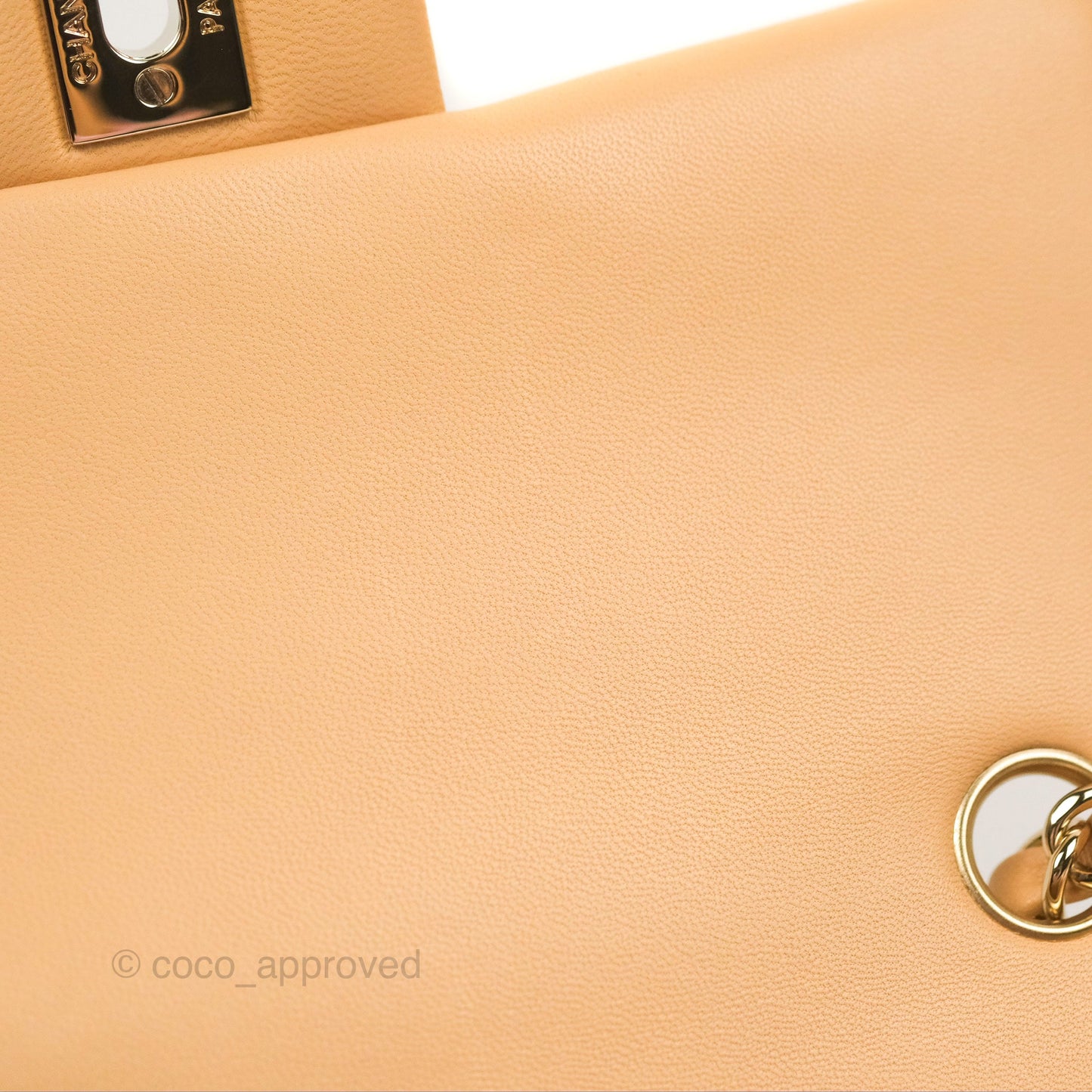 Chanel Quilted Mini Rectangular Flap Beige Lambskin Gold Hardware