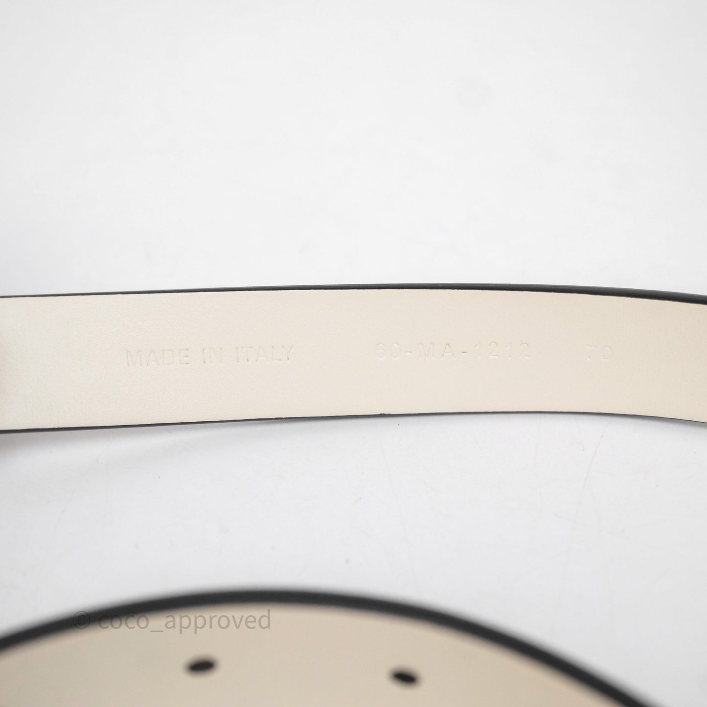 Christian Dior Saddle Belt Ivory White Calfskin Gold Hardware 20mm Size 70