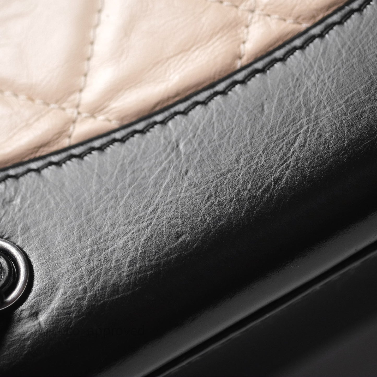 Chanel Small Gabrielle Backpack Beige Black Aged Calfskin