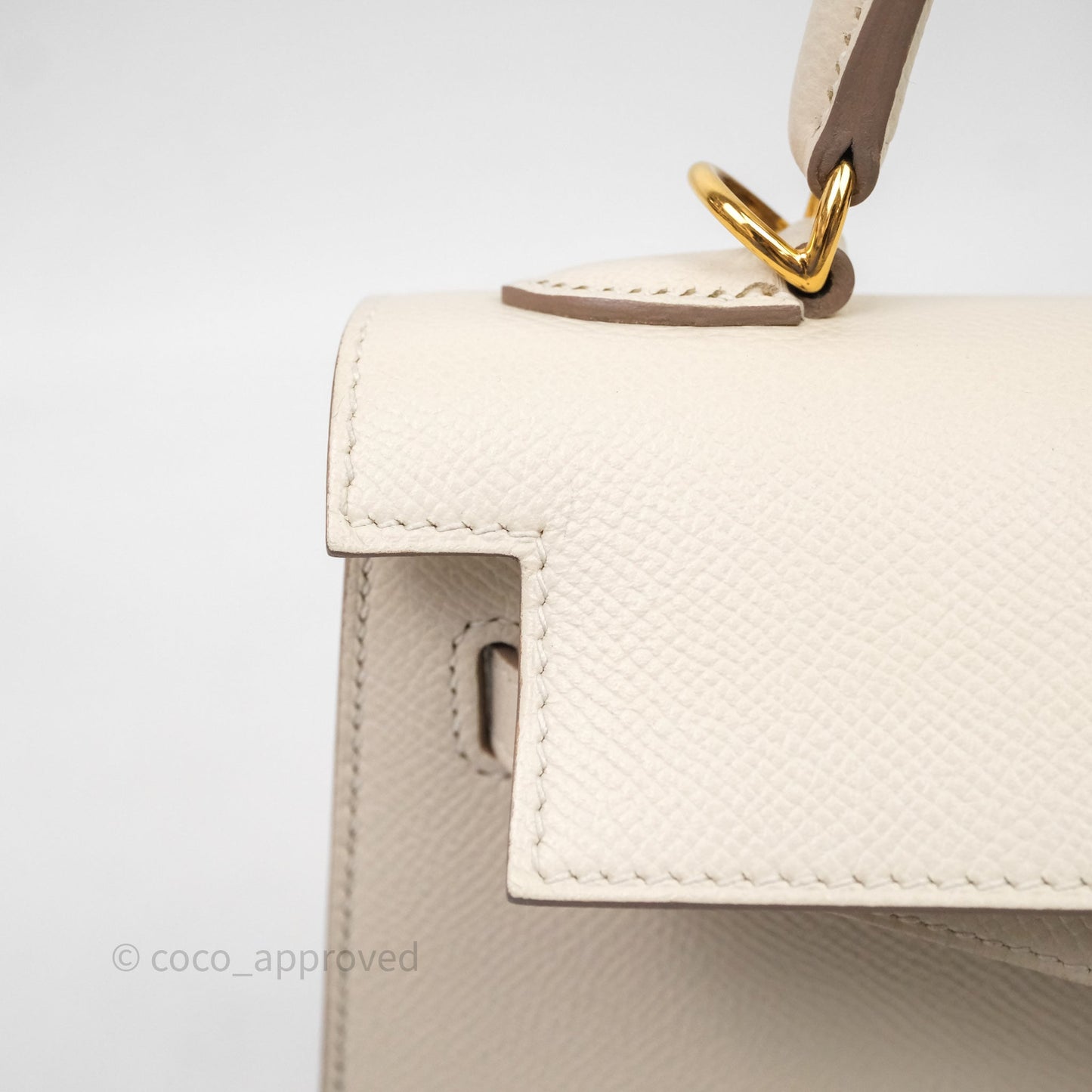 Hermes Kelly 25 Craie Epsom Gold Hardware