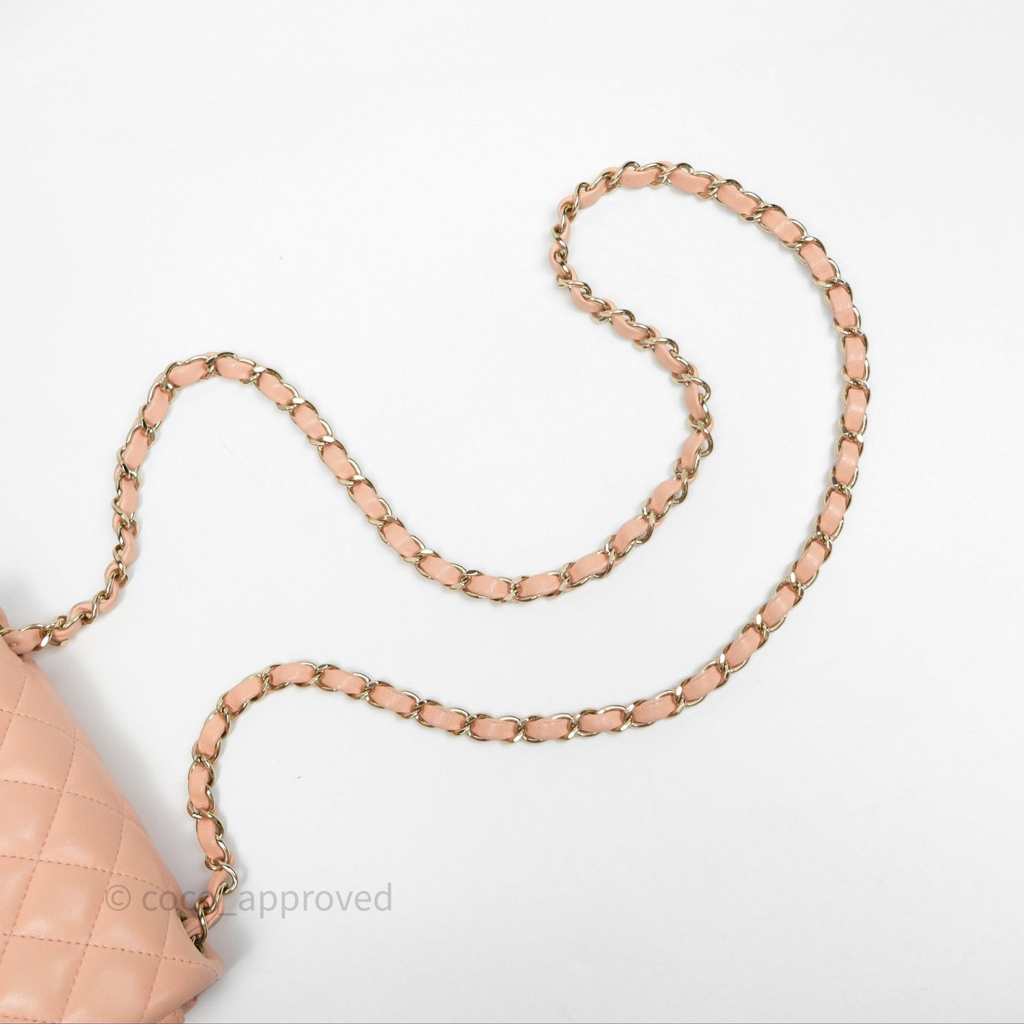 Chanel Mini Square Flap Quilted Beige Pink Lambskin Gold Hardware