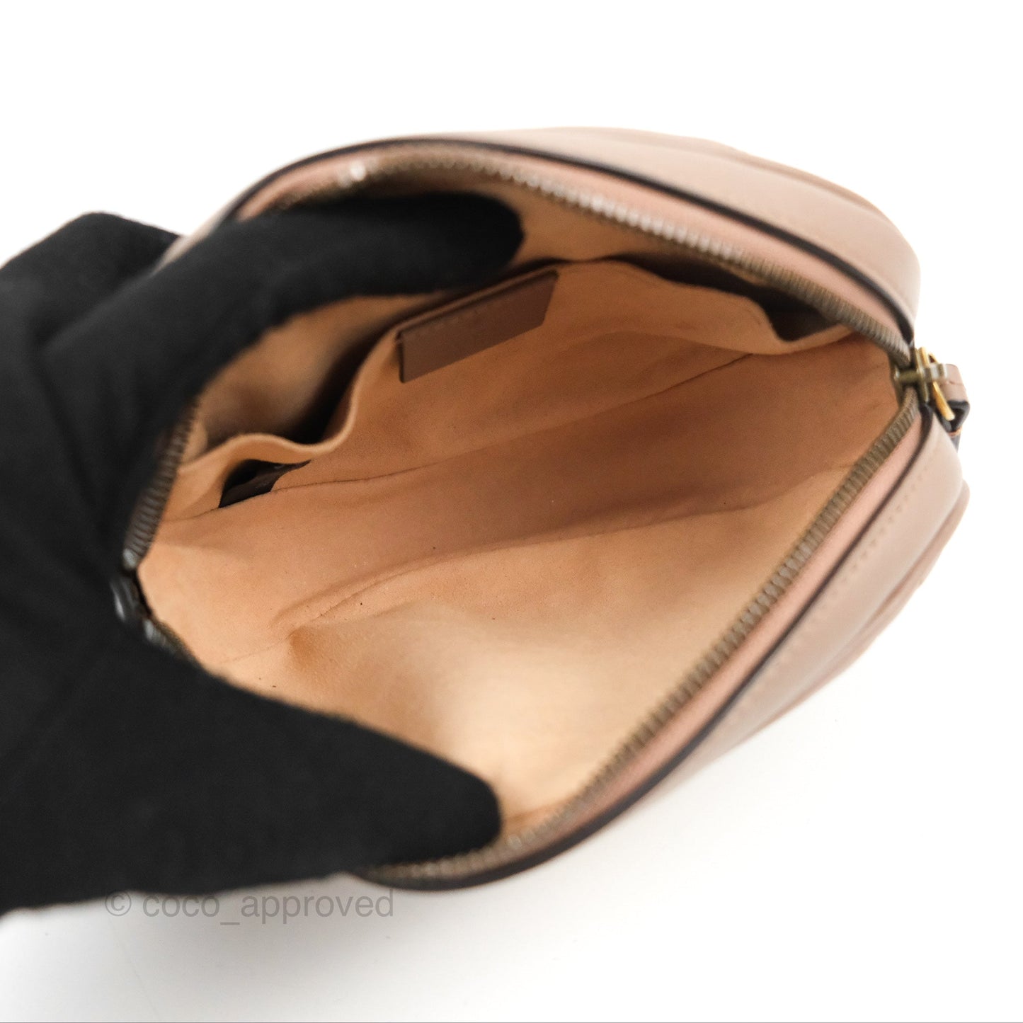Gucci GG Marmont Matelassé Oval Belt Bag Dusty Pink