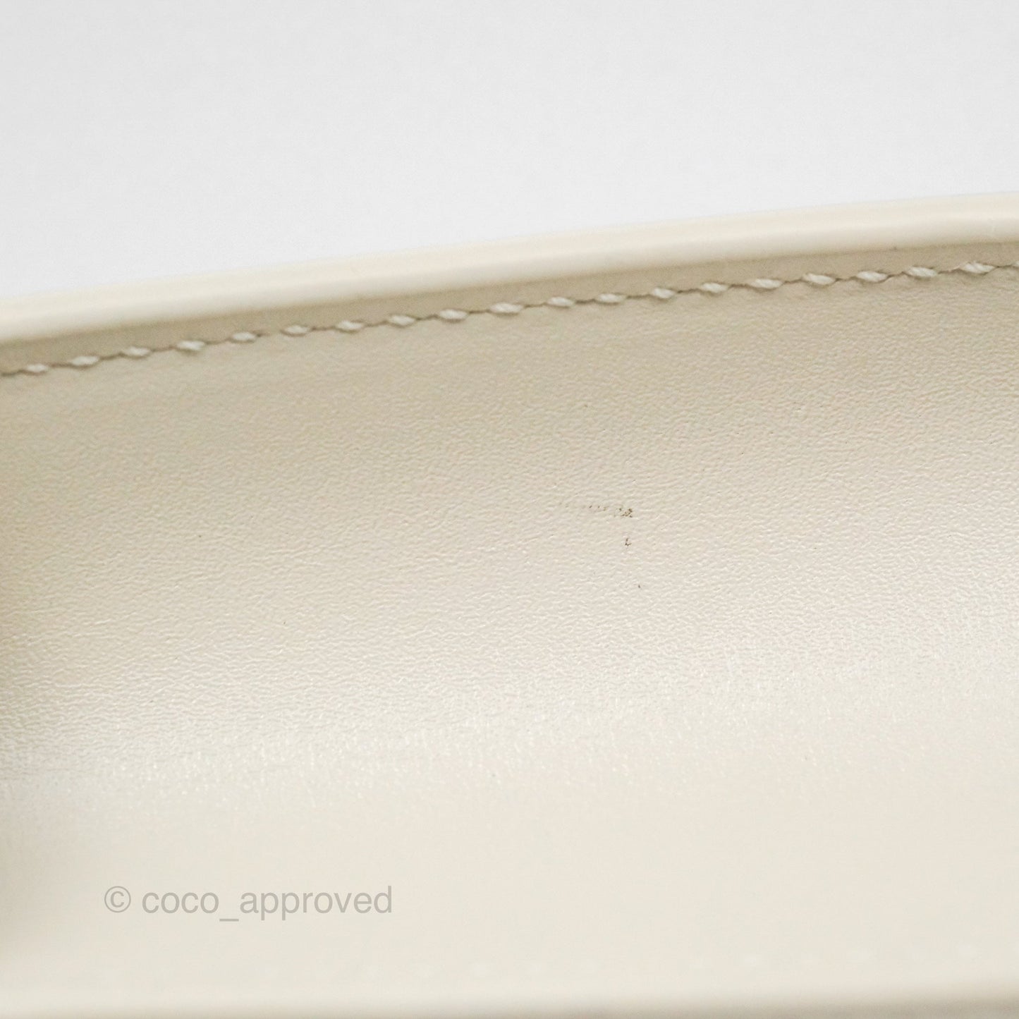 Saint Laurent Mini Manhattan Box Calfskin Blanc Vintage Gold Hardware