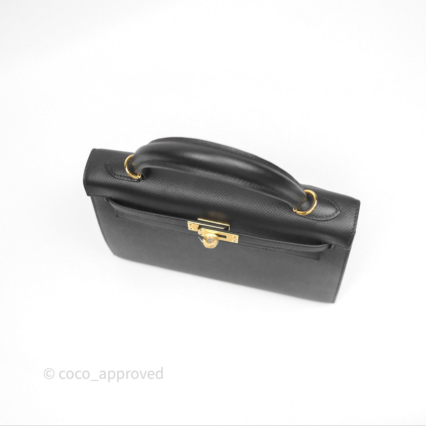 Hermès Sellier Kelly 25 Black Noir 89 Epsom Gold Hardware