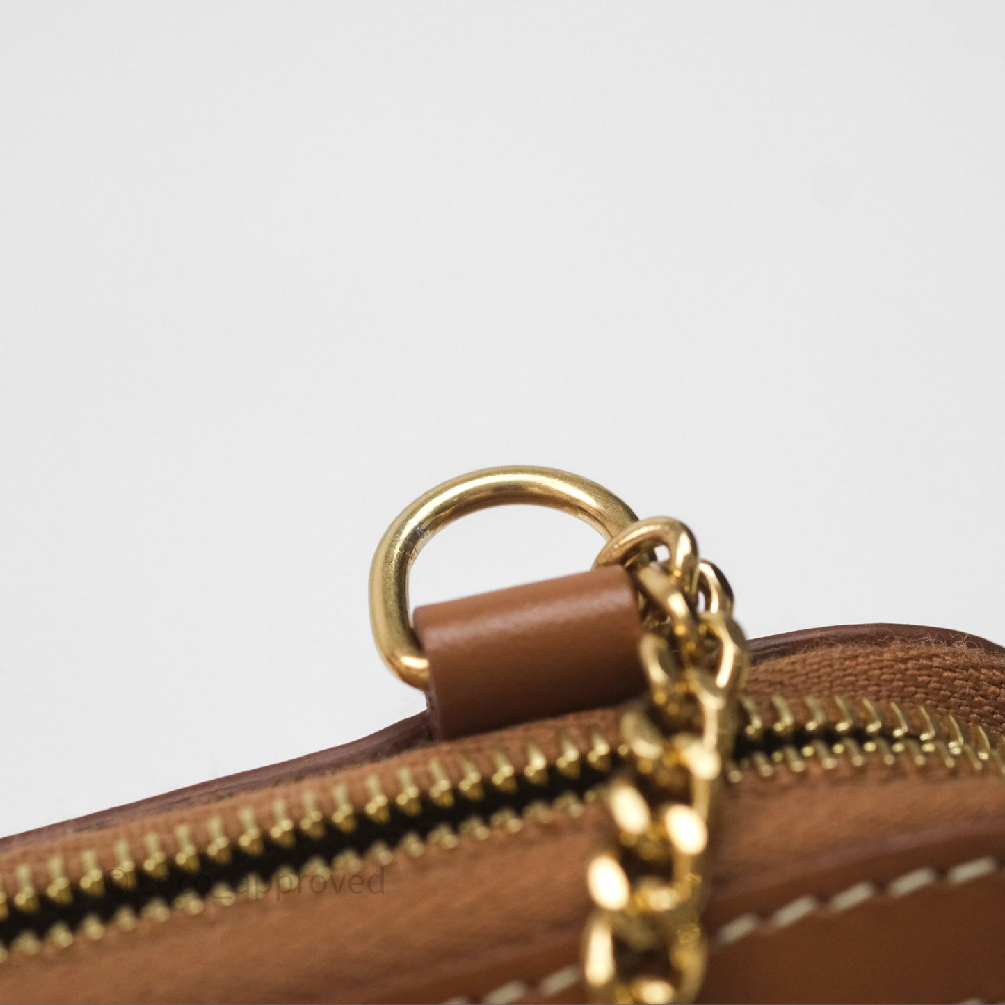 Celine Clutch With Chain in Triomphe Embroideries Red/ Ecru