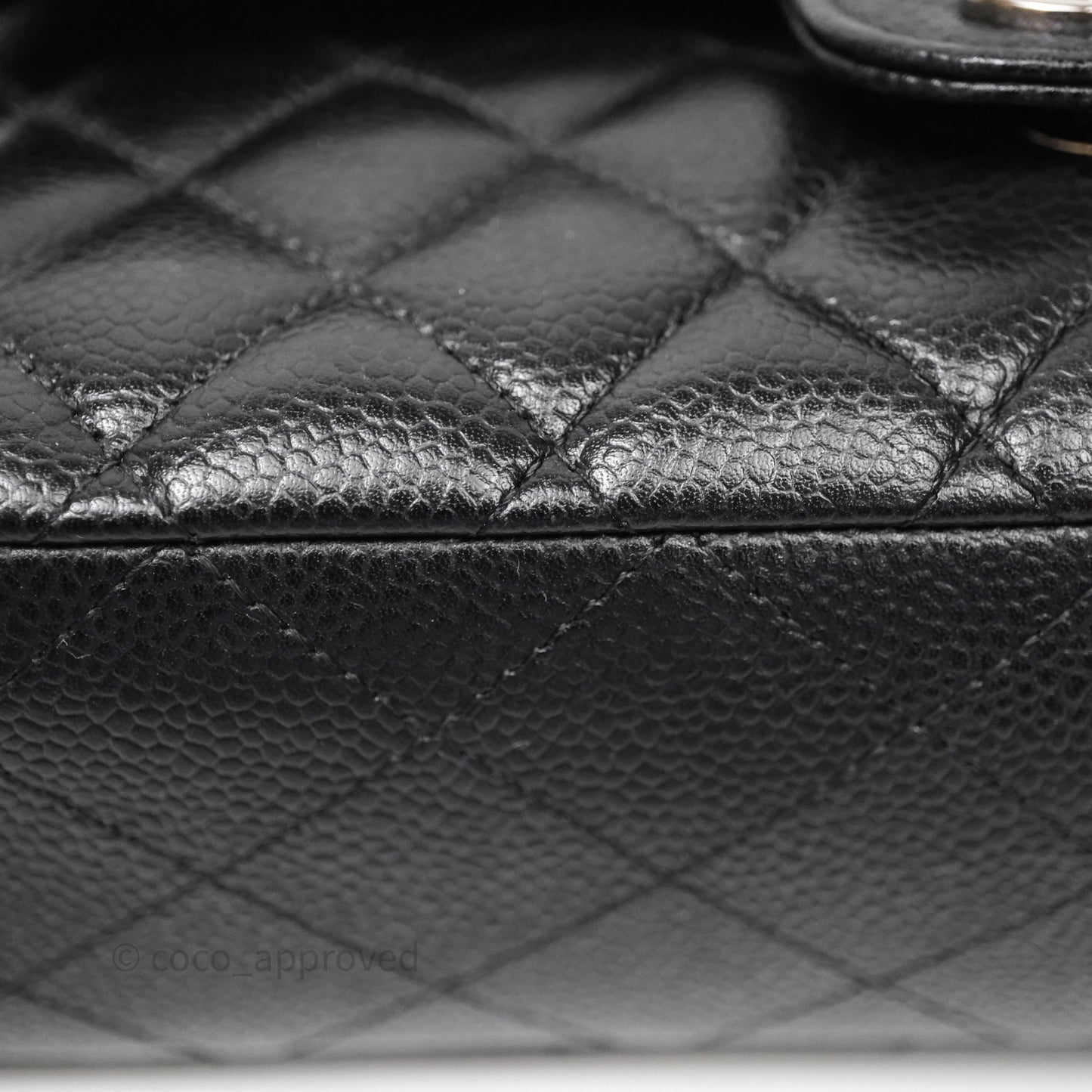 Chanel Classic M/L Medium Flap Quilted Black Caviar Silver Hardware