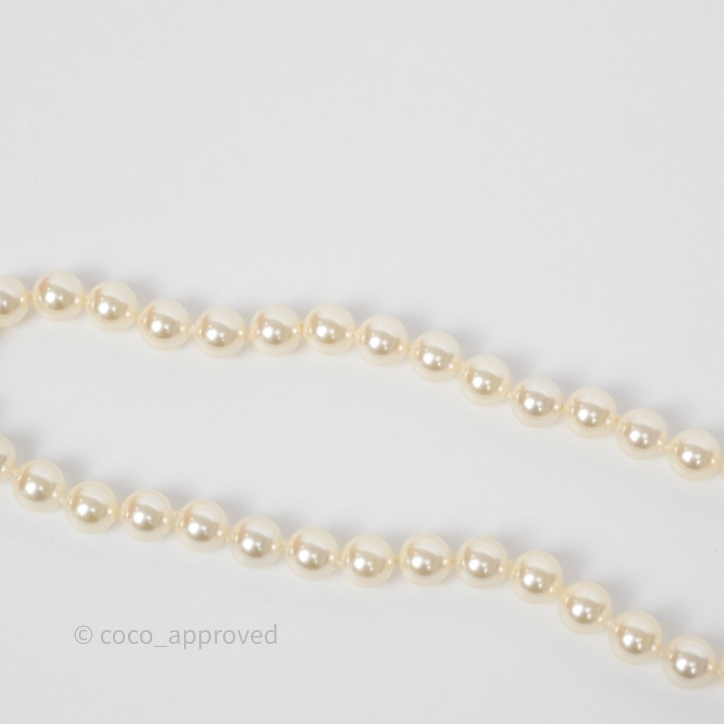 Chanel CC Pearl Long Necklace Gold Tone 20A