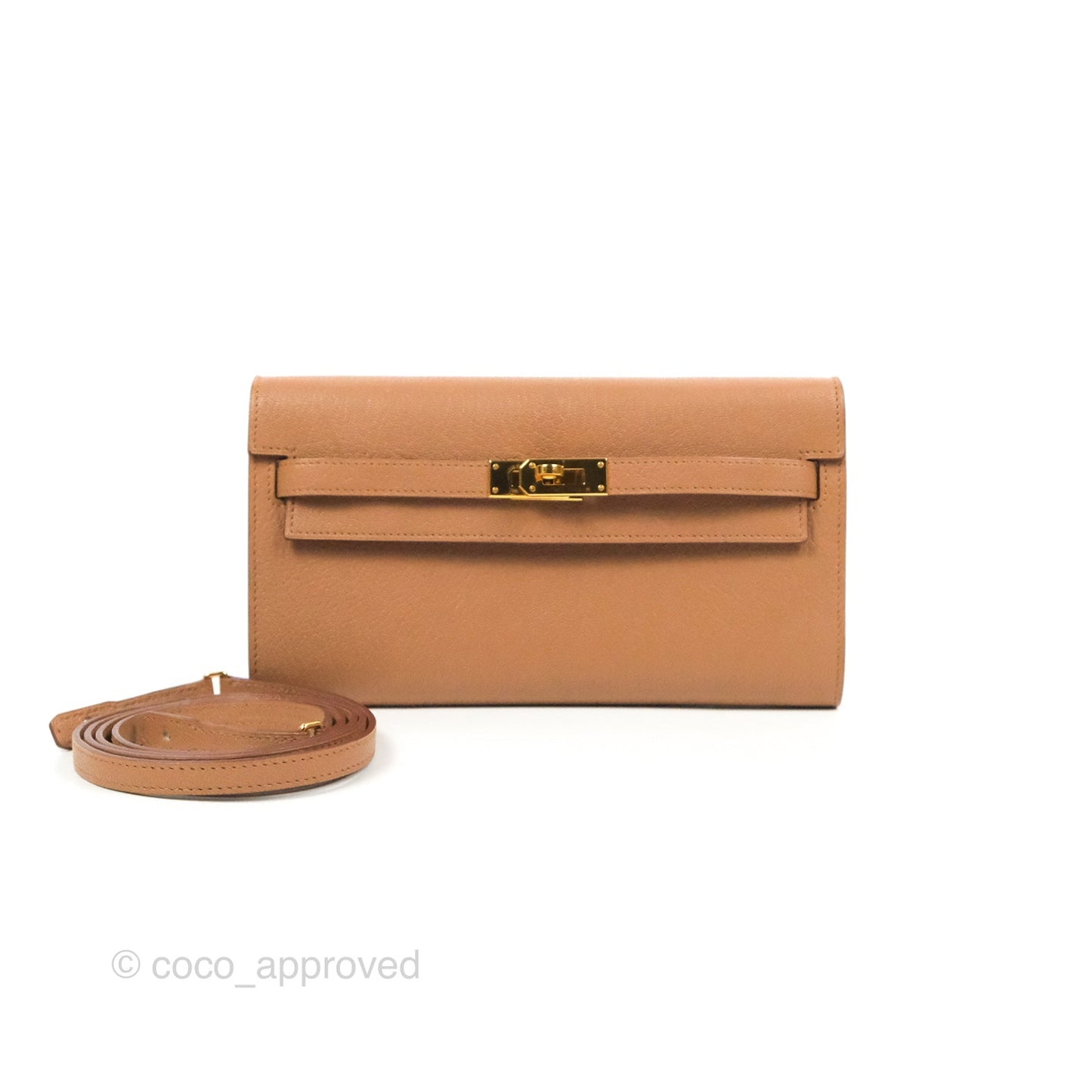 Hermès Kelly To Go Wallet Quebracho Chevre Mysore Gold Hardware