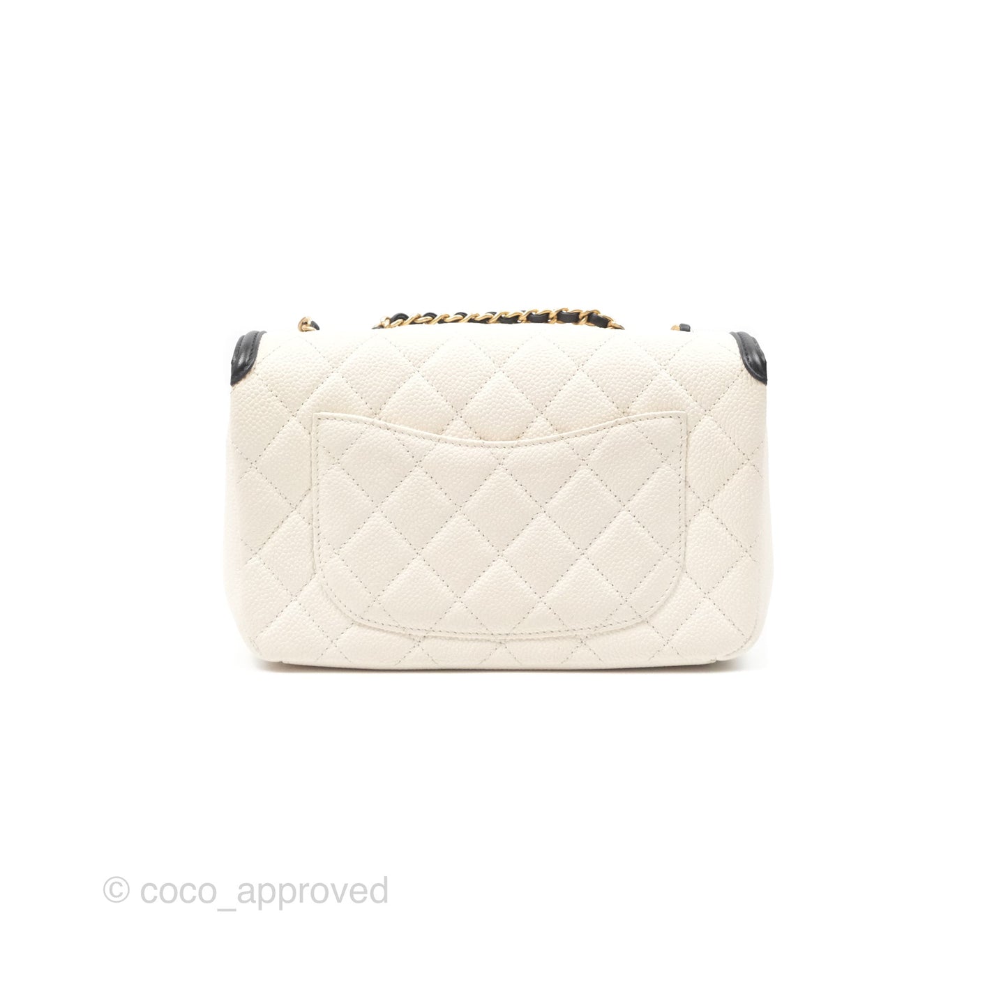 Chanel Small CC Filigree Flap Quilted Ivory Caviar