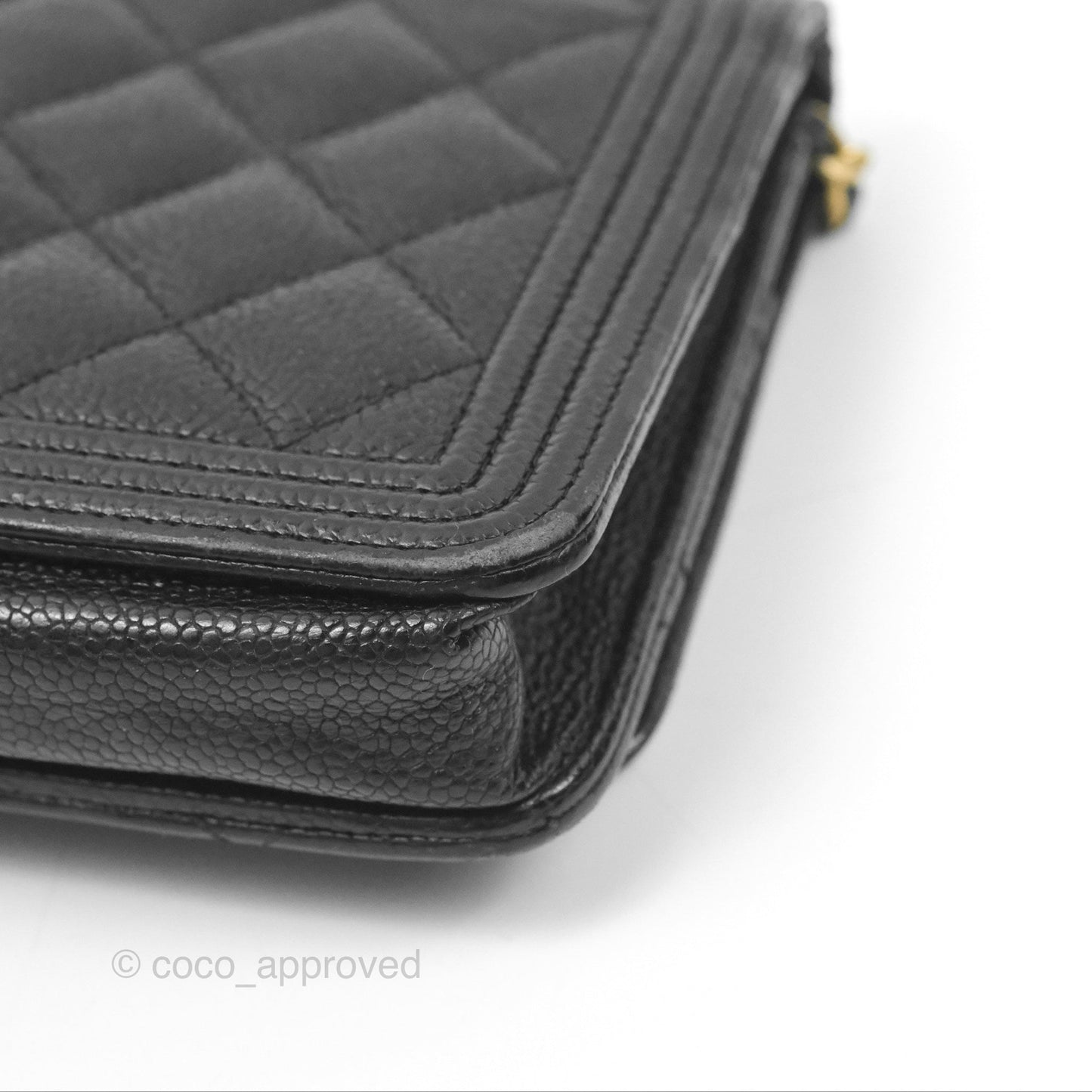 Chanel Boy Wallet on Chain WOC Black Caviar Gold Hardware