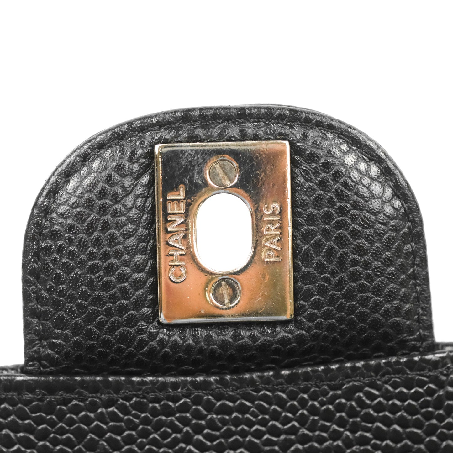 Chanel Classic M/L Medium Flap Quilted Black Caviar Silver Hardware