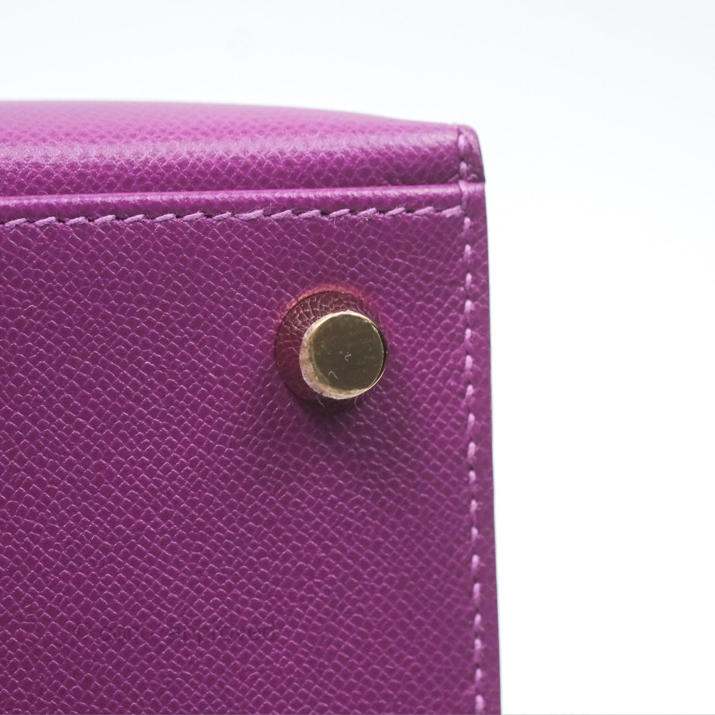 Hermès Kelly 25 Sellier Touch Anemone/ Amethyste Madame/ Croc Gold Hardware