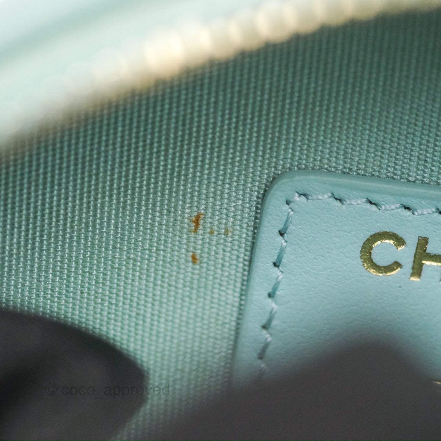 Chanel Camellia Embossed Round Clutch With Chain Light Tiffany Blue Caviar