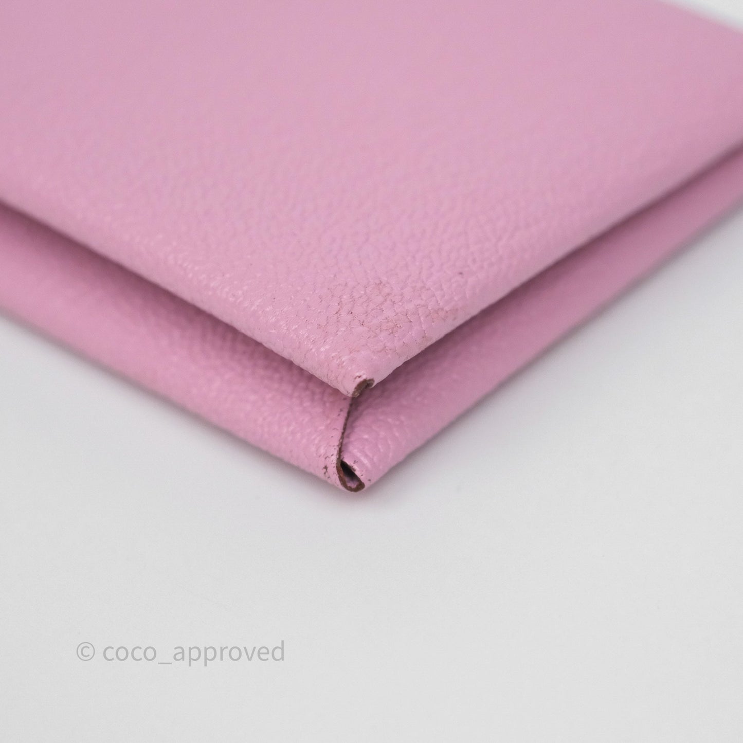 Hermès Calvi Card Holder Mauve Sylvestre Chèvre Mysore