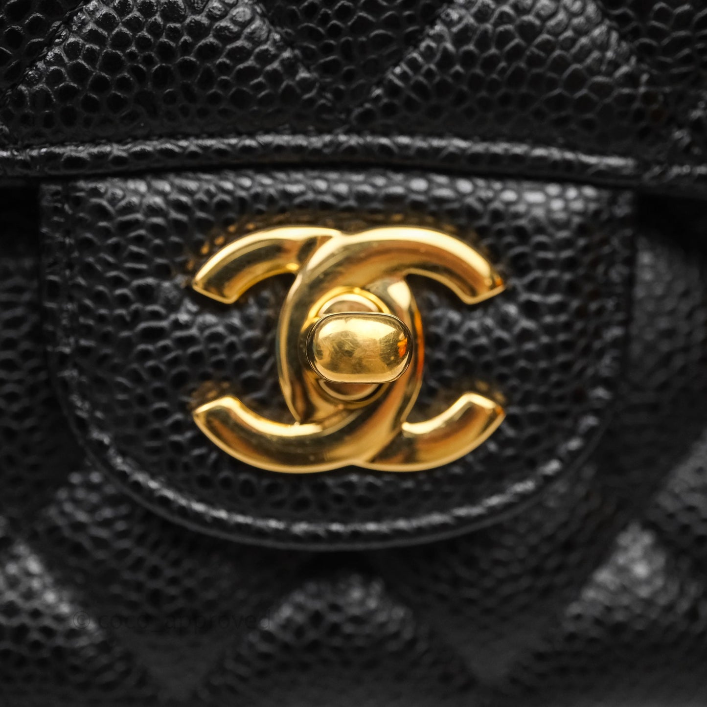 Chanel Classic Medium Flap Quilted Black Caviar Gold Hardware