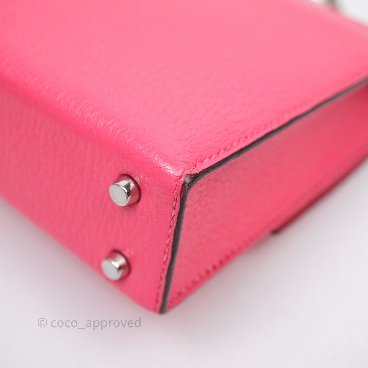 Hermès Mini Verrou Chaine Bag Rose Lipstick U5 Chevre Mysore Palladium Hardware