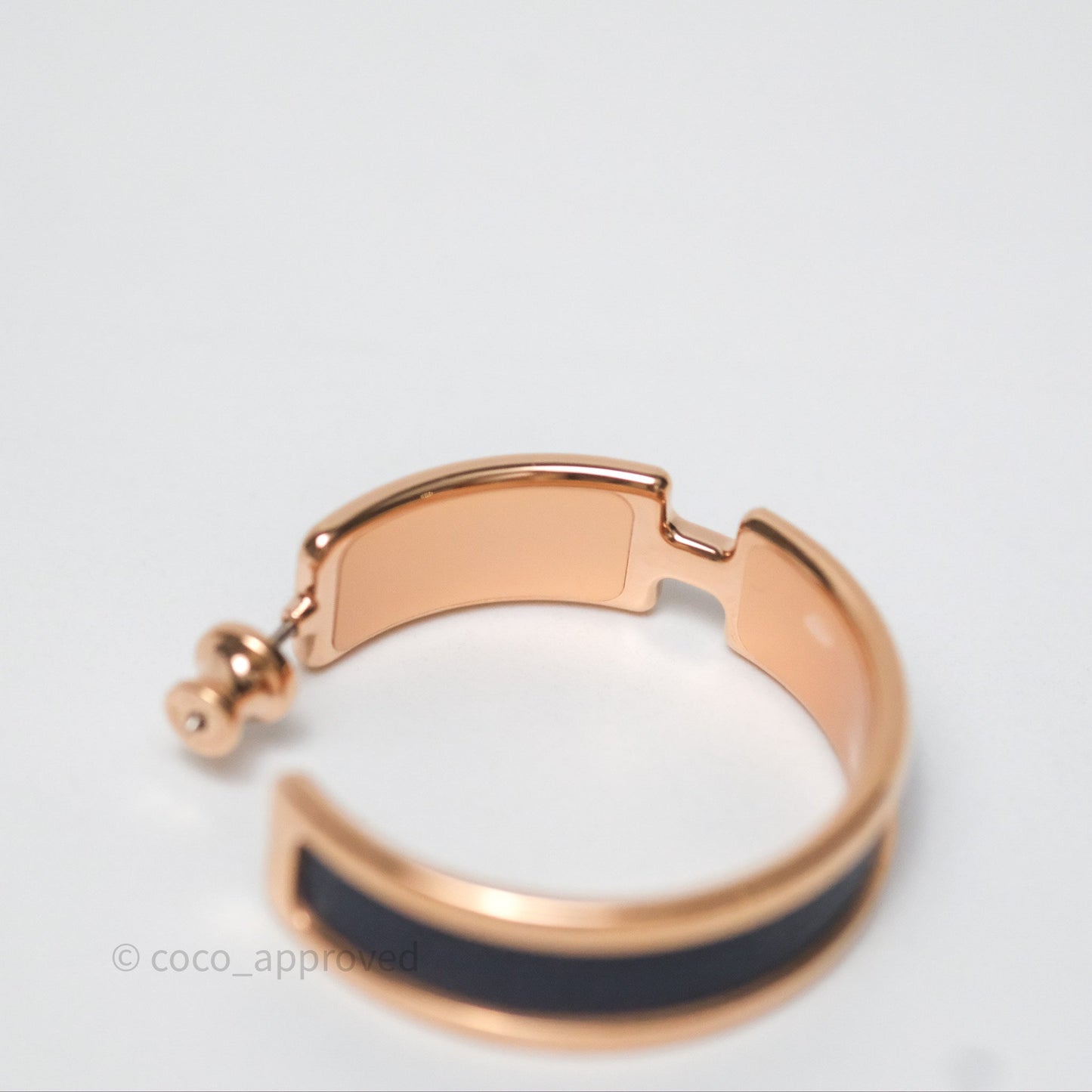 Hermès Olympe Earrings Bleu Saphir Rose Gold Hardware