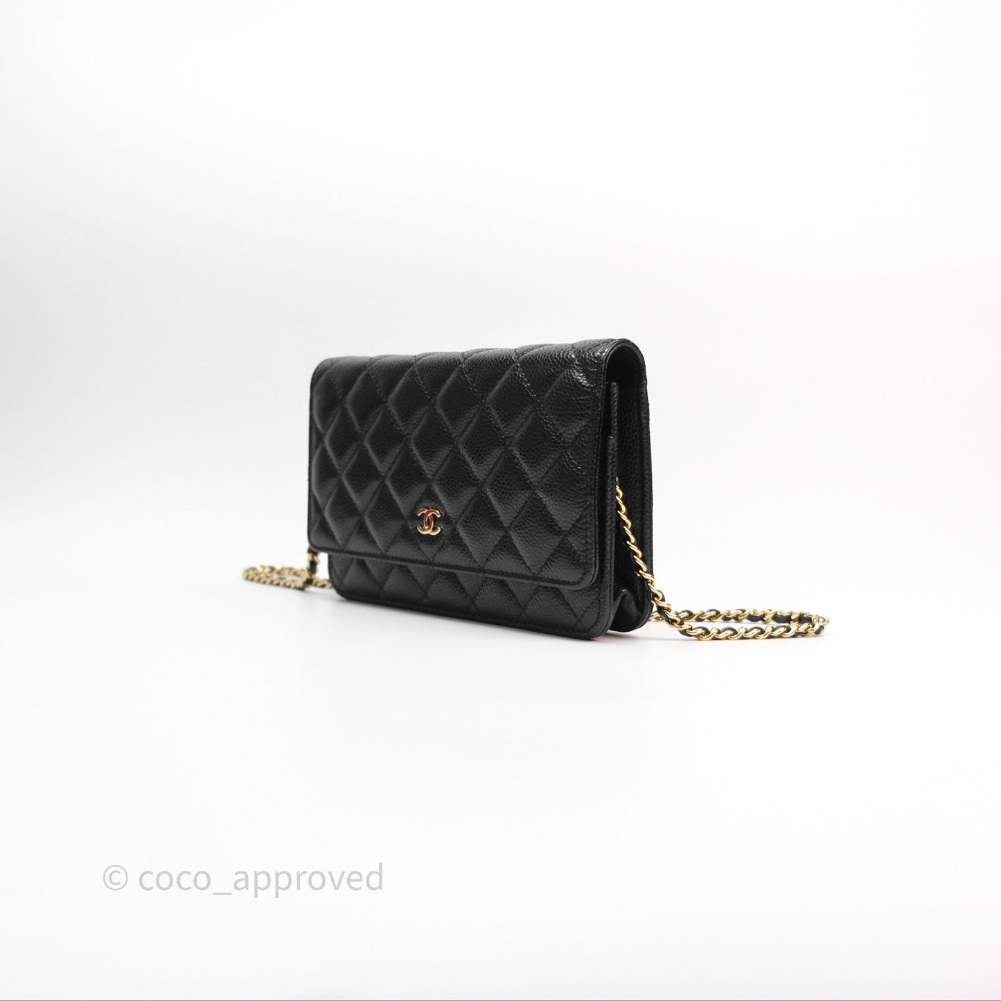 Chanel Quilted WOC Black Caviar Gold Hardware